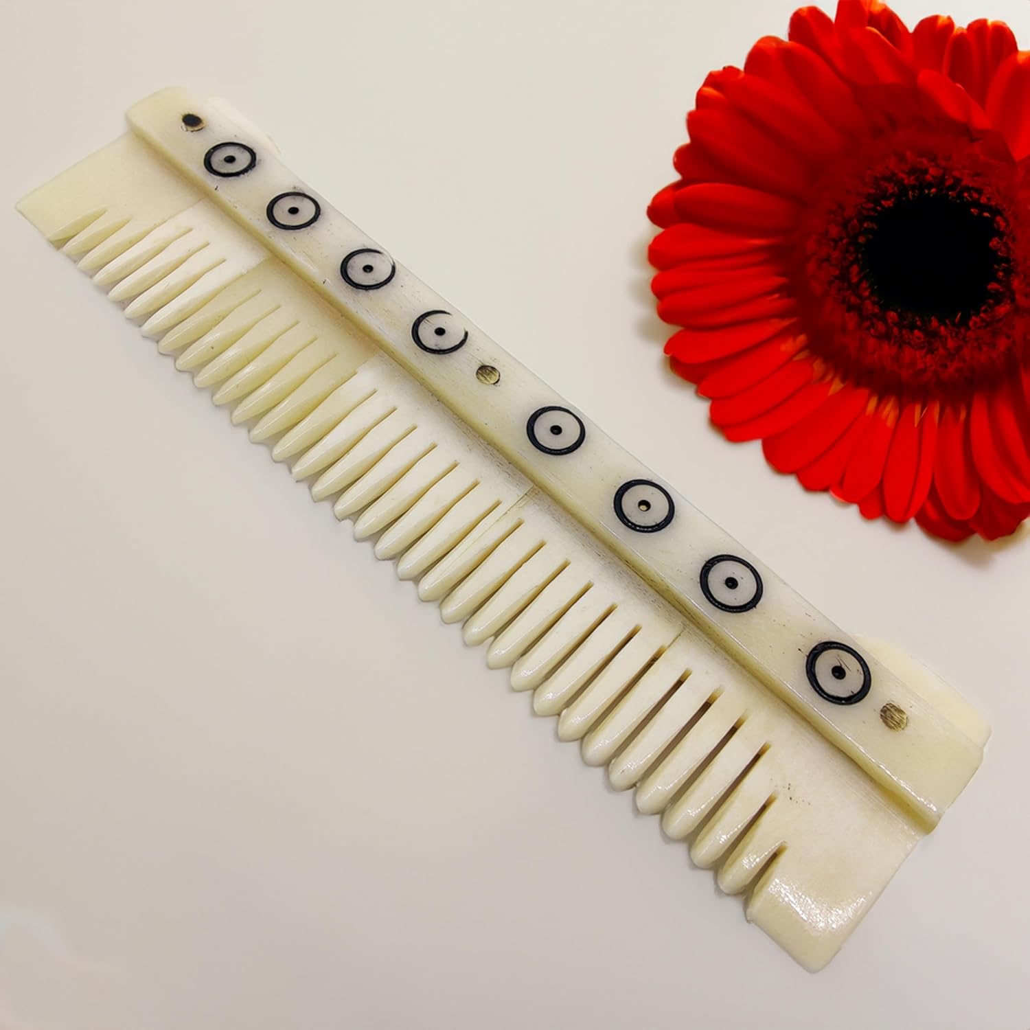 5-Inch Authentic Bone Comb - Hand-Carved Fine-Tooth Pocket Comb for Gentle Hair Care, Eco-Friendly Viking Style - Image 5