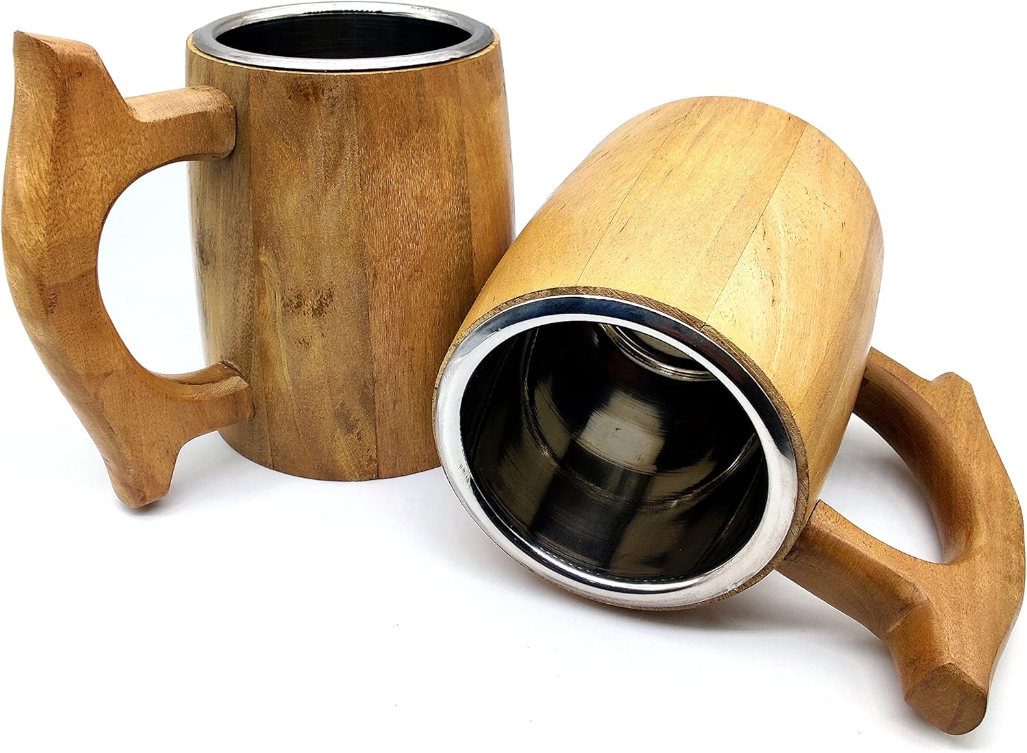 Handmade Wooden Beer Mug – 16 Oz D&D Tankard with Stainless Steel Interior, Eco-Friendly Vintage Barrel Design - Image 5