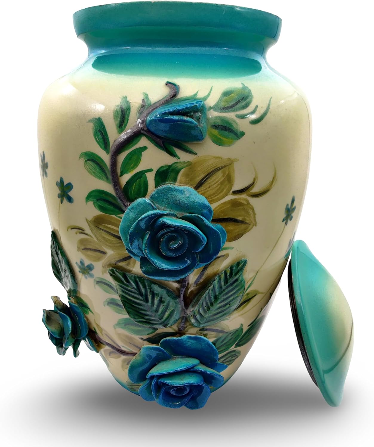 3D Flowers Cremation Urn - Hand-Crafted Full-Size Urn for Adult Funeral Ashes Burial - Image 3