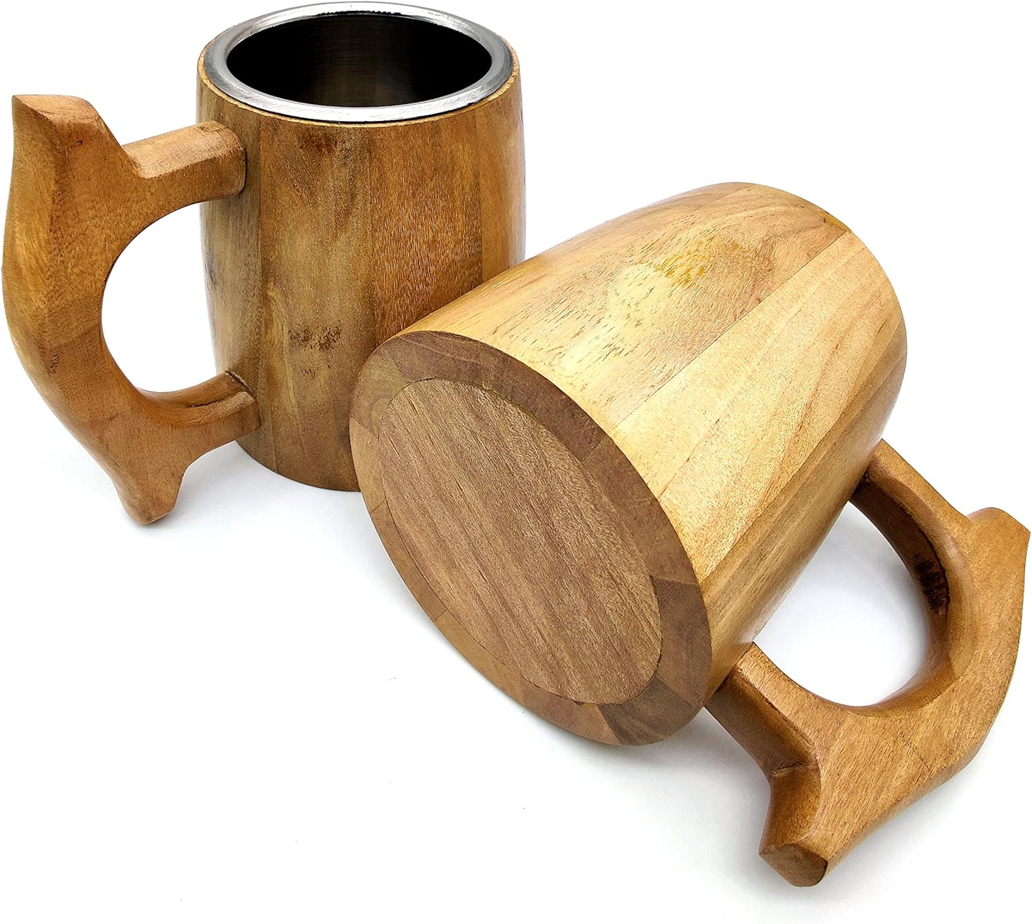 Handmade Wooden Beer Mug – 16 Oz D&D Tankard with Stainless Steel Interior, Eco-Friendly Vintage Barrel Design - Image 6