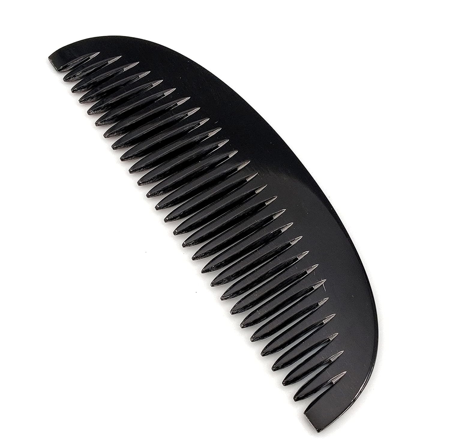 Ox Horn Comb - 100% Handmade Fine Tooth Pocket Comb, Anti-Static Natural Horn for Detangling & Scalp Massage (6 inch)
