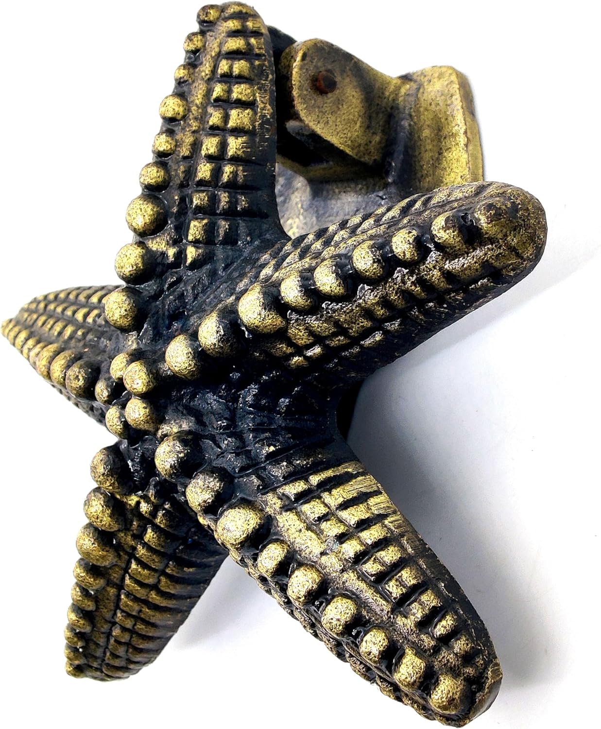 Star Fish Antique Finish Door Knocker - Elegant Solid Cast Iron Door Hardware with Strike Plate