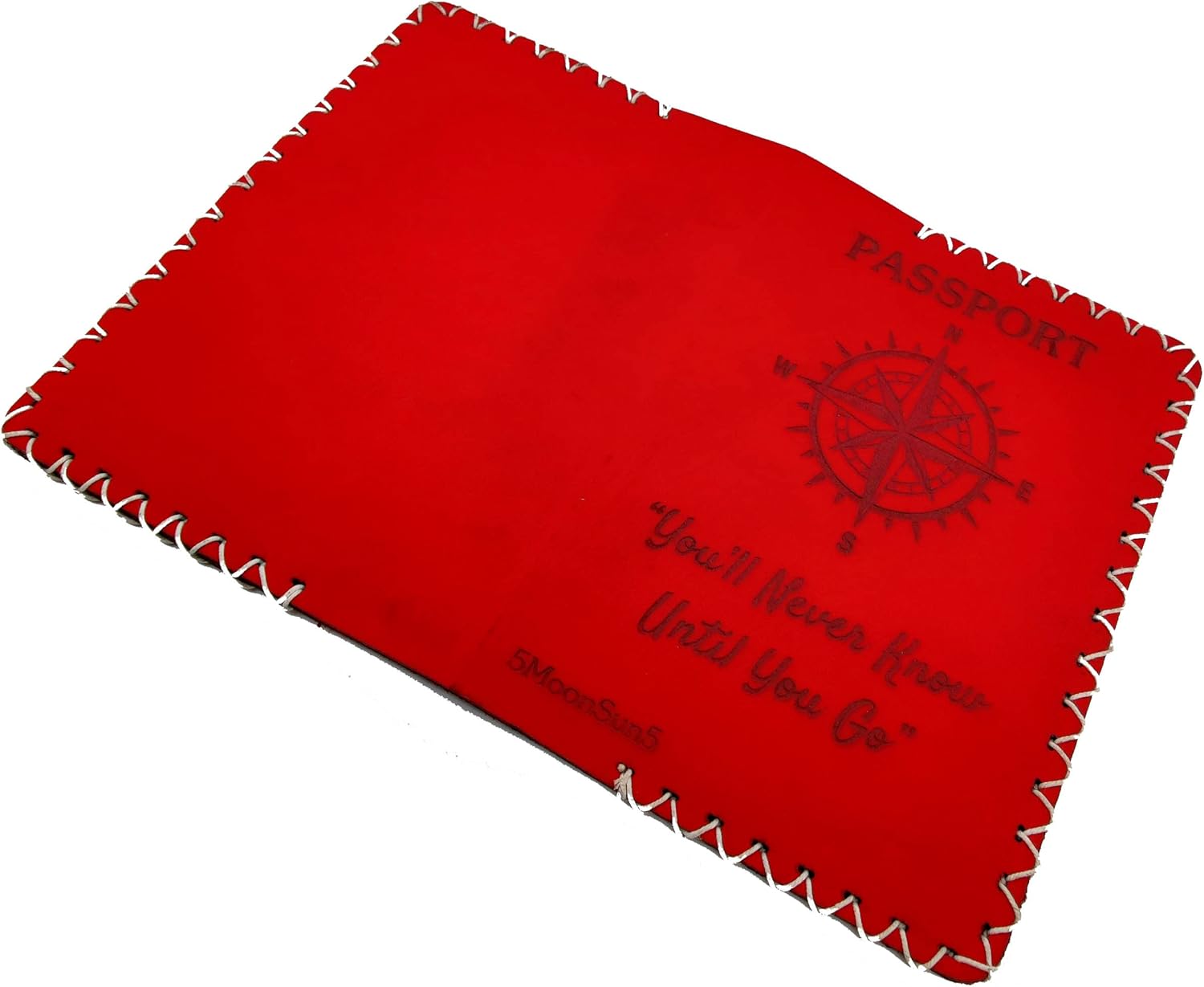 Vegan Leather Passport Cover Wallet – Red Travel Case & Field Notes Holder, Unique Color, Ideal Gift for Him, Her, or Couples - Image 3