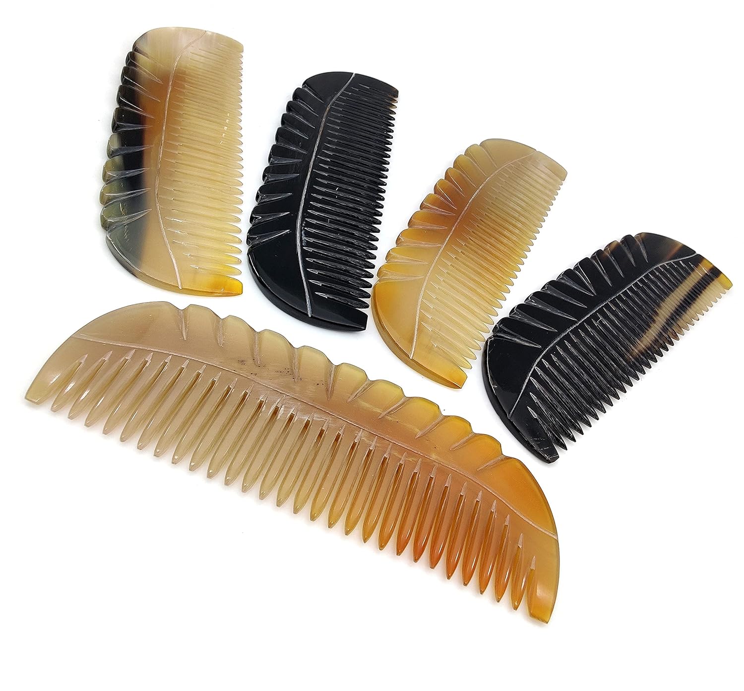Ox Horn Comb - 100% Handmade Anti-Static Fine Tooth Pocket Comb, Professional Detangling & Massage Comb (5.5 inch) - Image 2