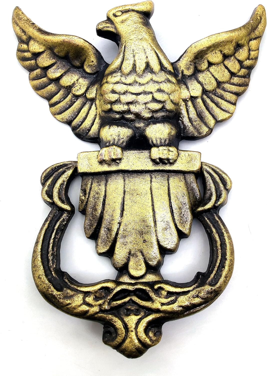 Eagle Shape Victorian Style Doorbell - Handcrafted Cast Iron Eagle Door Knocker, Antique Decorative Hardware for Doors