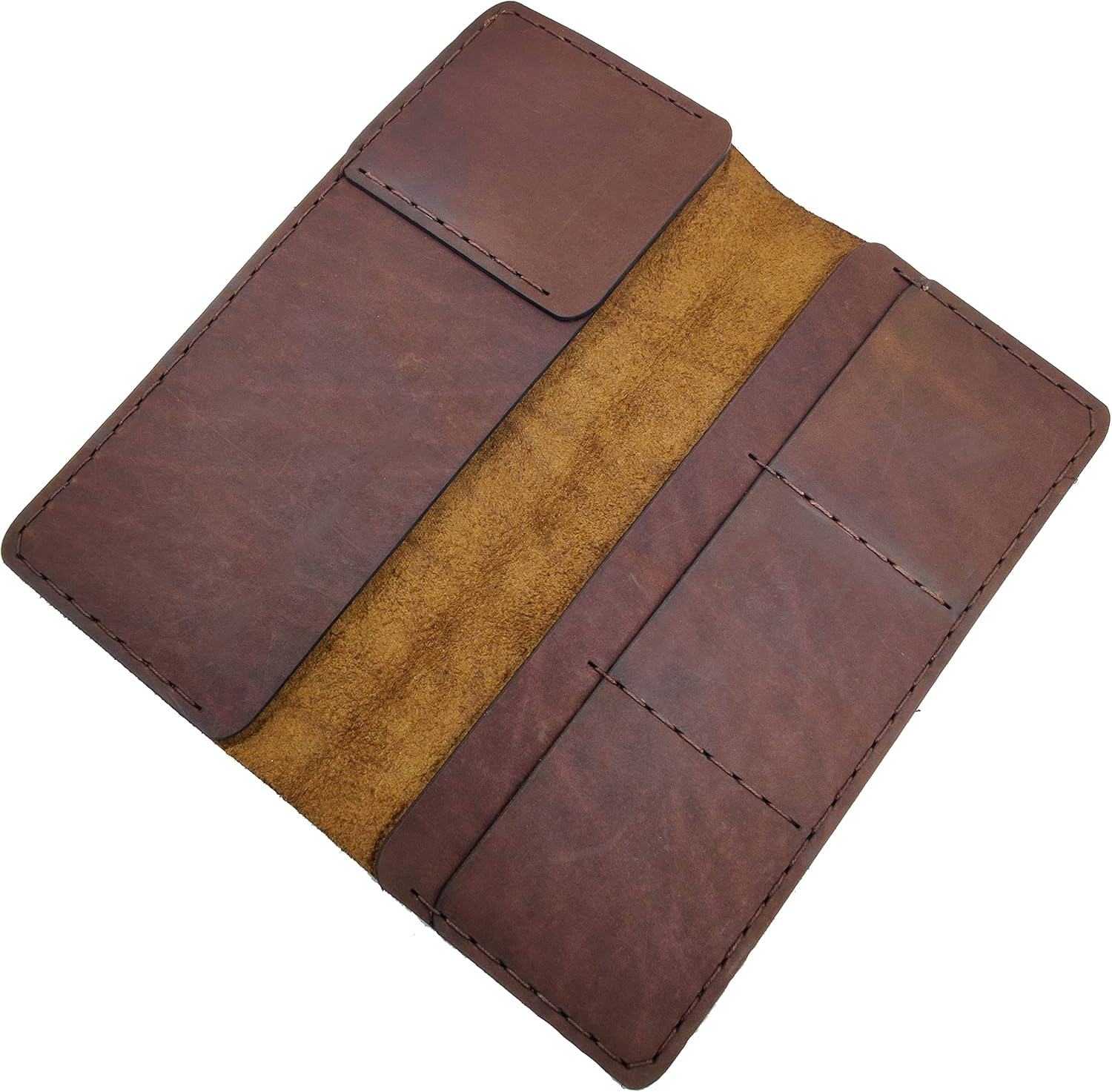 Full Grain Leather Passport Holder & Travel Wallet – 8.5" Brown Cover, Holds Field Notes & Credit Cards - Image 6