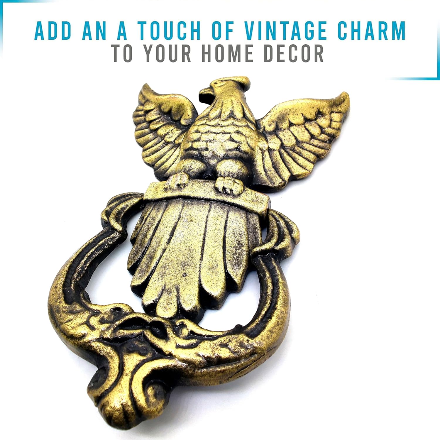 Eagle Shape Victorian Style Doorbell - Handcrafted Cast Iron Eagle Door Knocker, Antique Decorative Hardware for Doors - Image 4