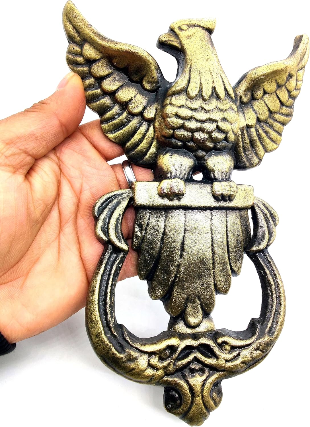 Eagle Shape Victorian Style Doorbell - Handcrafted Cast Iron Eagle Door Knocker, Antique Decorative Hardware for Doors - Image 2