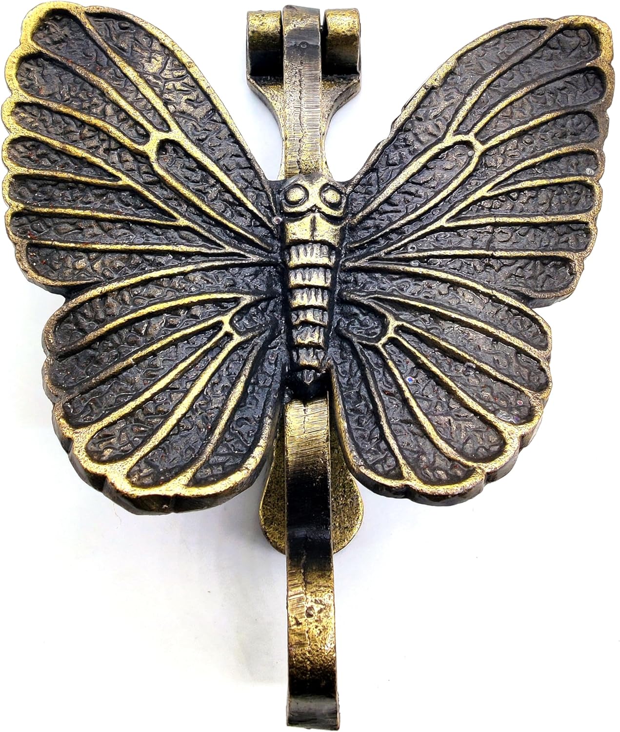 Butterfly Door Knocker - Antique Finish Solid Cast Iron Door Knocker for Front Door with Strike Plate