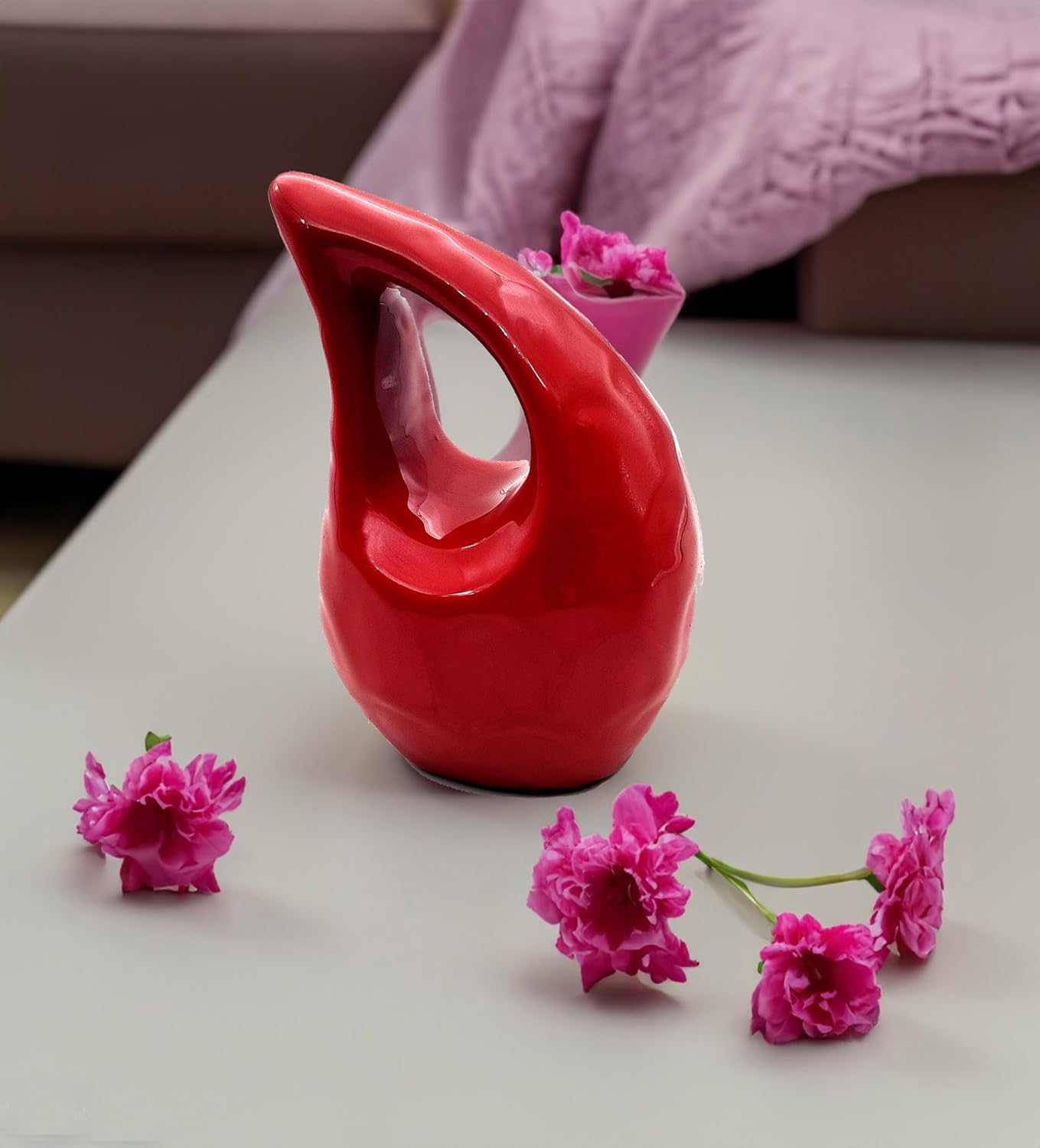 Cremation Red Heart Shaped Urn for Human Ashes – Handcrafted Decorative Keepsake Urn for Adults - Image 4