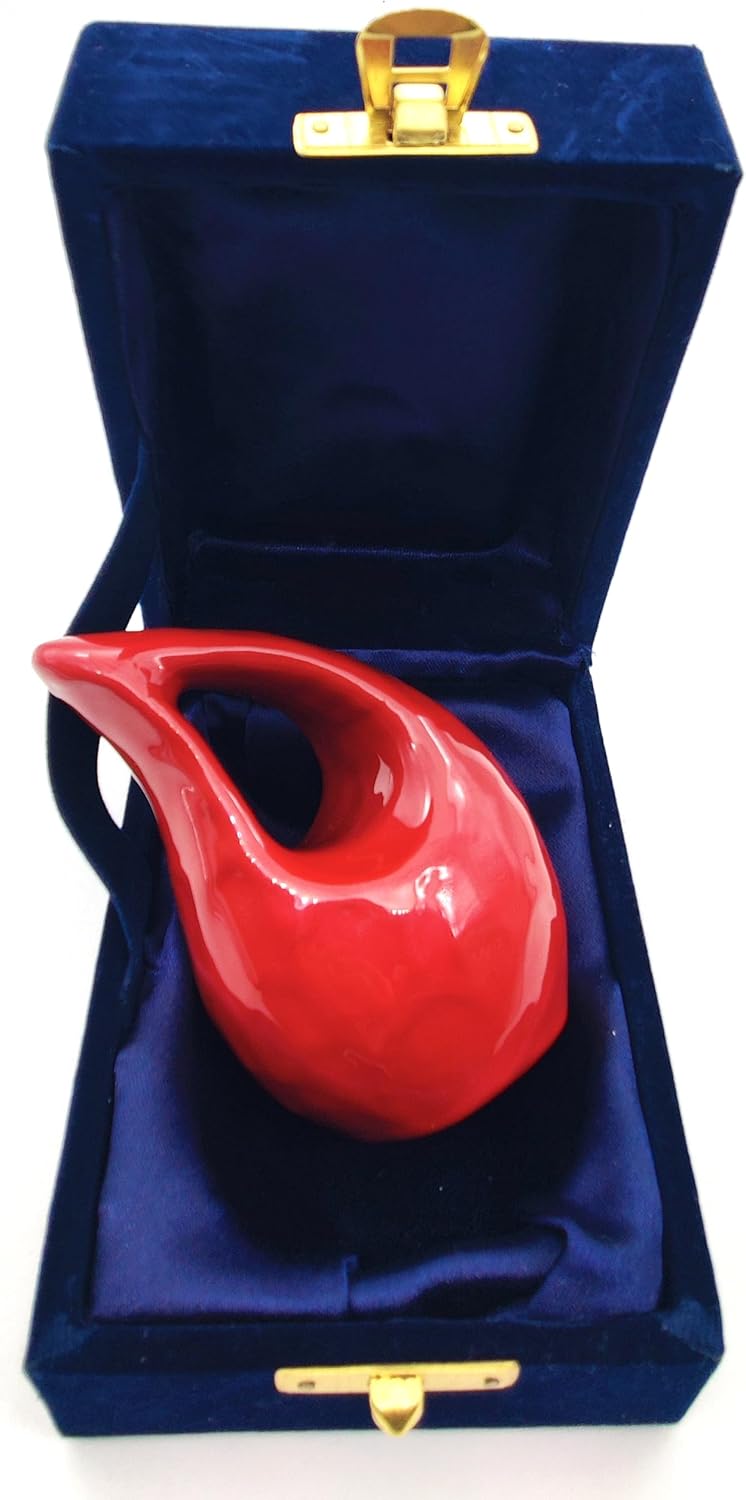 Cremation Red Heart Shaped Urn for Human Ashes – Handcrafted Decorative Keepsake Urn for Adults - Image 6