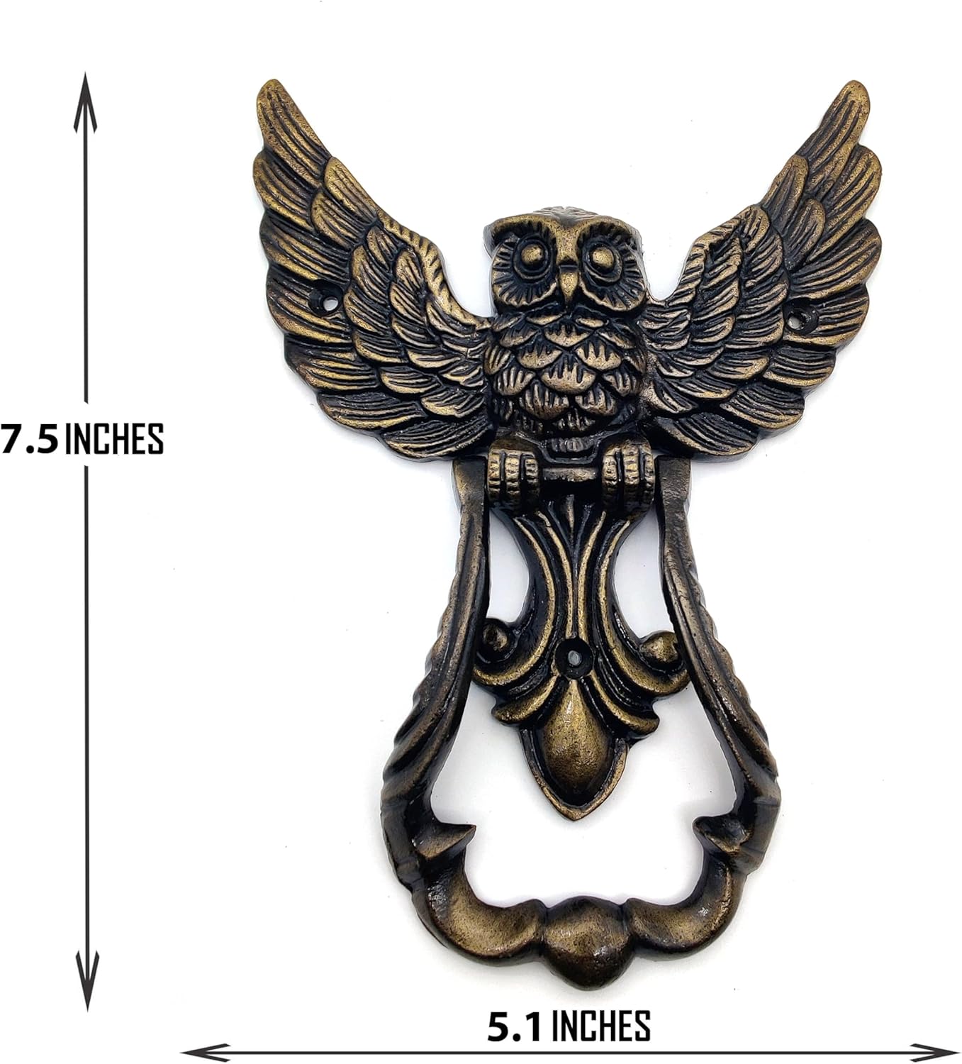 Owl Front Door Knocker – Heavy Duty Antique Bronze Door Knocker for Wooden House & Farmhouse Home Décor - Image 5