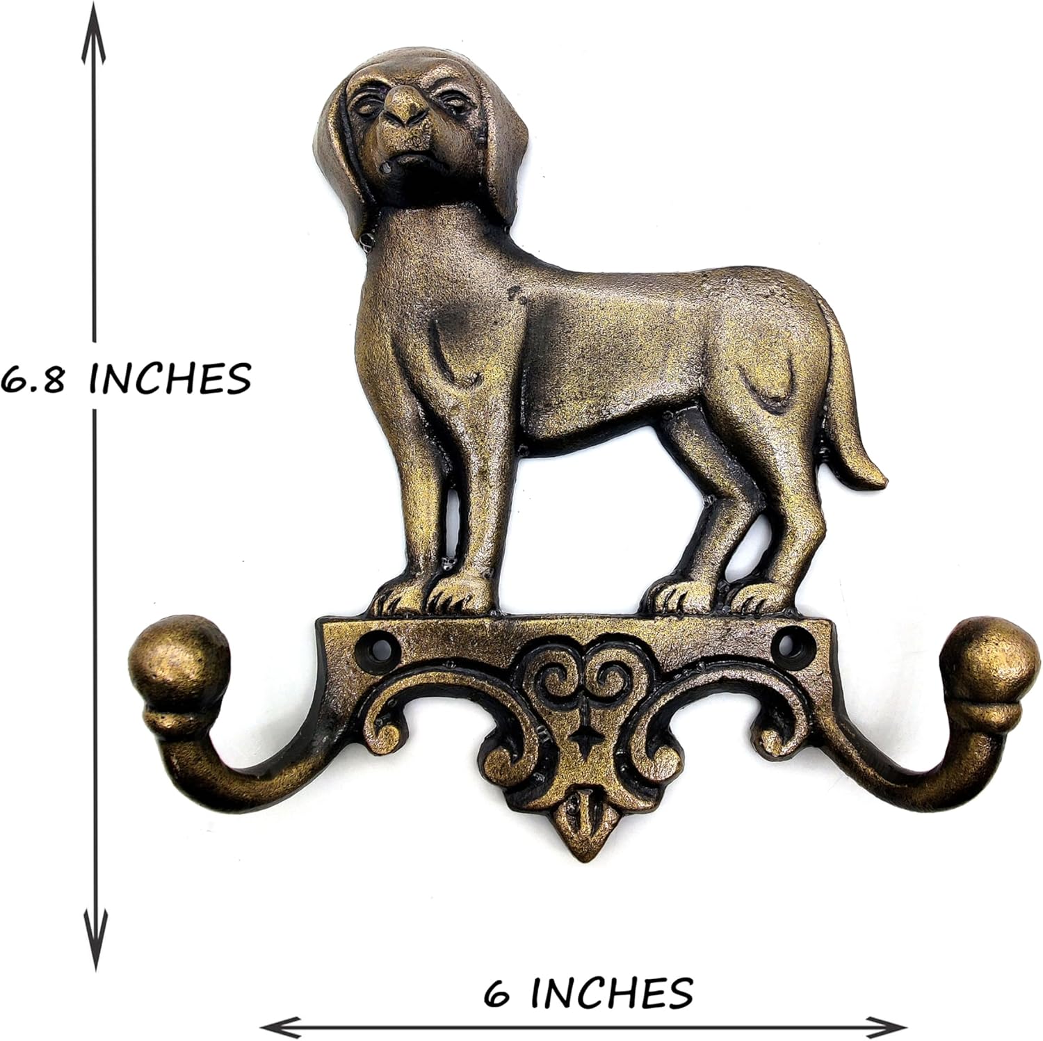 Cast Iron Dog Key Holder - Decorative Wall Hooks for Keys, Leashes, and Coats, Antique Finish Gift for Dog Lovers. - Image 5