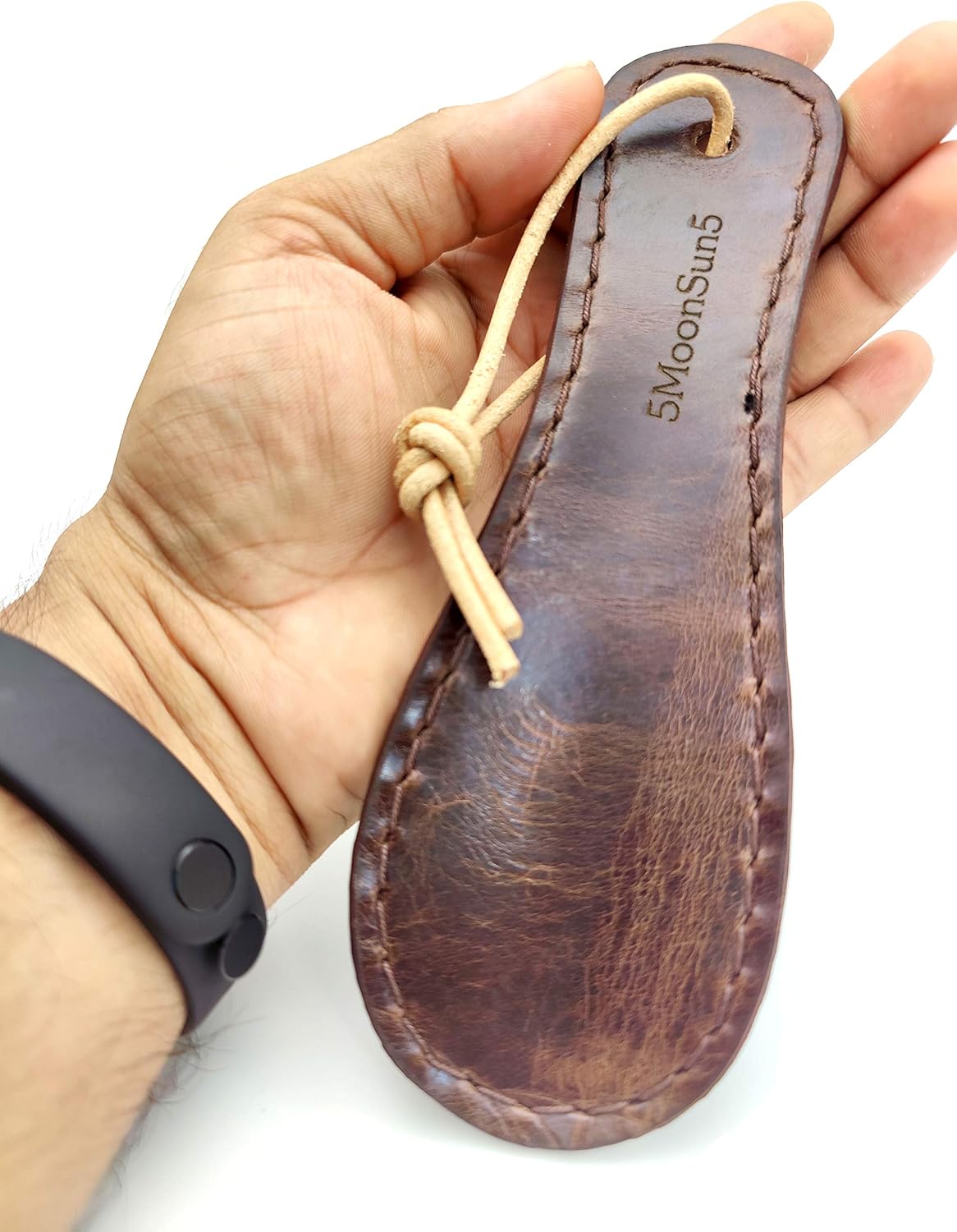 Handmade Leather Shoe Horn – 7” Durable & Compact Shoe Horn for Men & Women with Hanging Lace – Travel & Home Use - Image 2