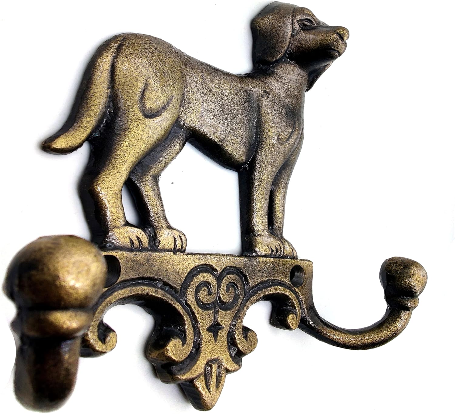 Cast Iron Dog Key Holder - Decorative Wall Hooks for Keys, Leashes, and Coats, Antique Finish Gift for Dog Lovers. - Image 2