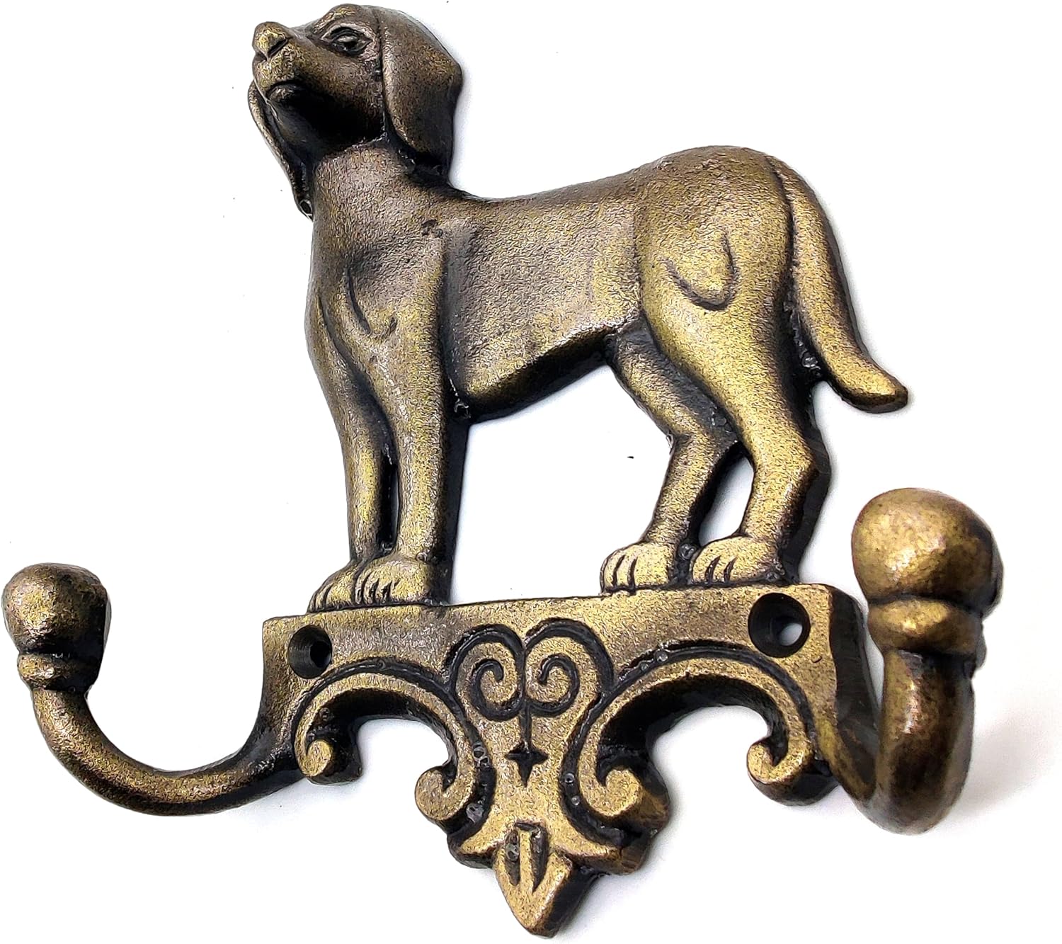 Cast Iron Dog Key Holder - Decorative Wall Hooks for Keys, Leashes, and Coats, Antique Finish Gift for Dog Lovers. - Image 3