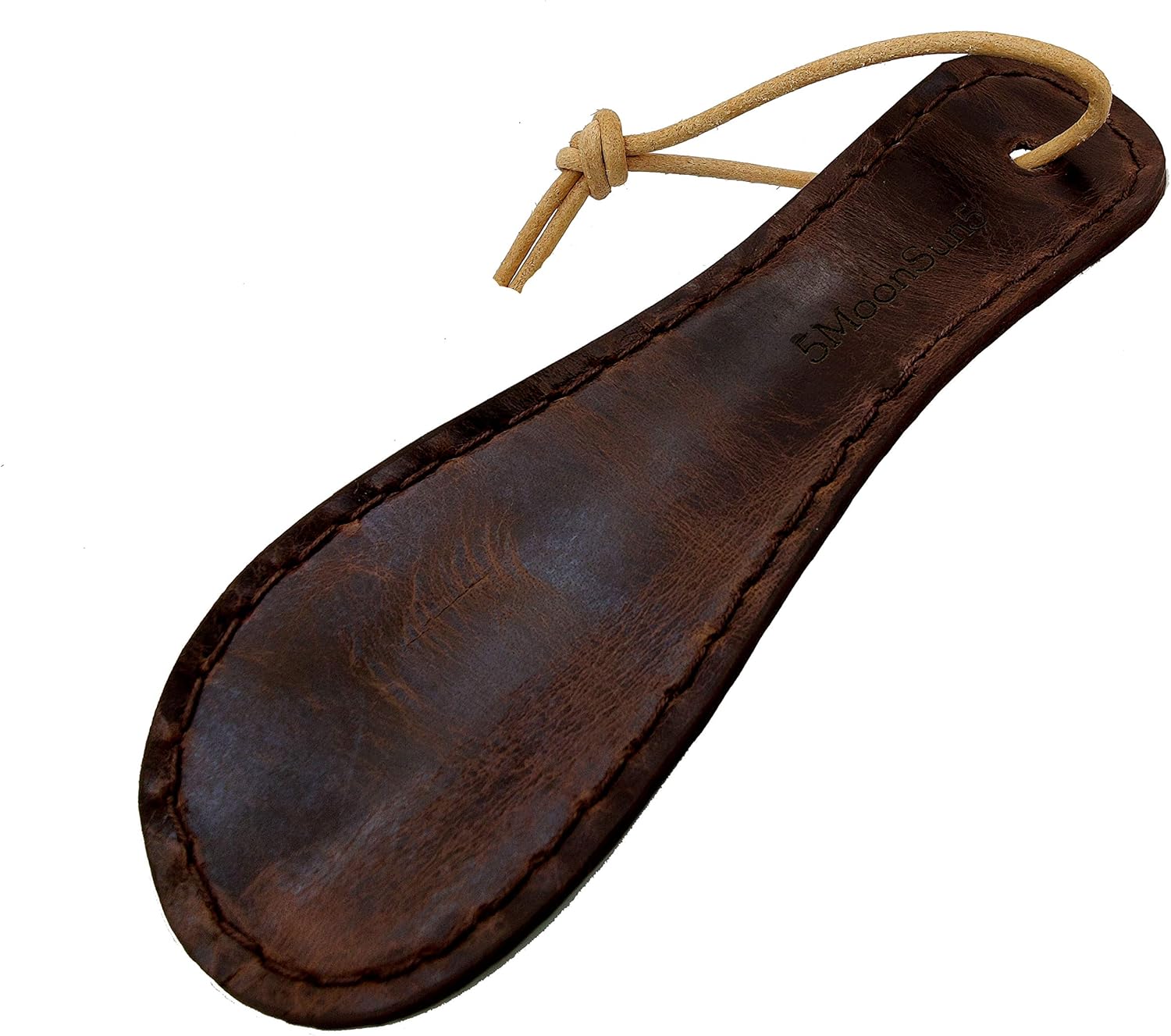 Handmade Leather Shoe Horn – 7” Durable & Compact Shoe Horn for Men & Women with Hanging Lace – Travel & Home Use - Image 3