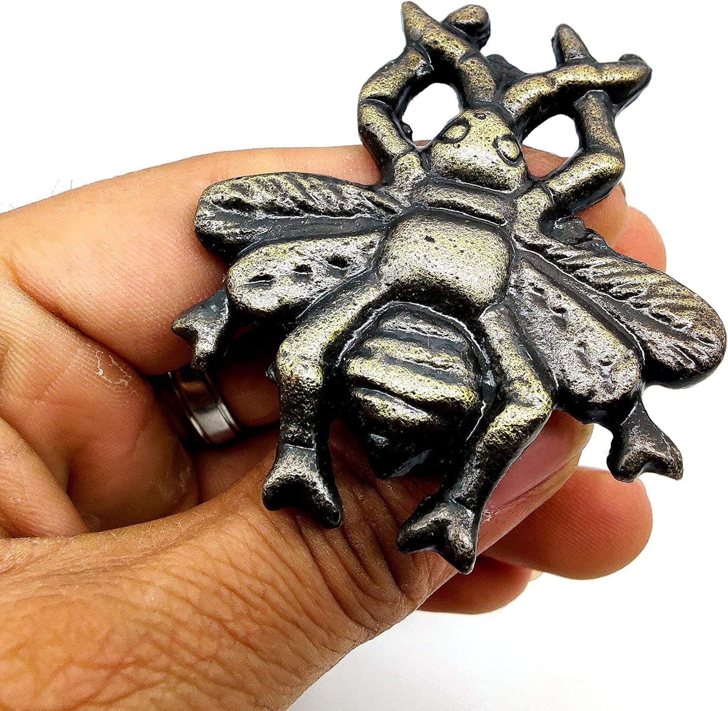 Cast Iron Honey Bee Knobs – Set of 2 Metal Drawer Pulls for Cabinets, Dressers & Beach Decor - Image 2