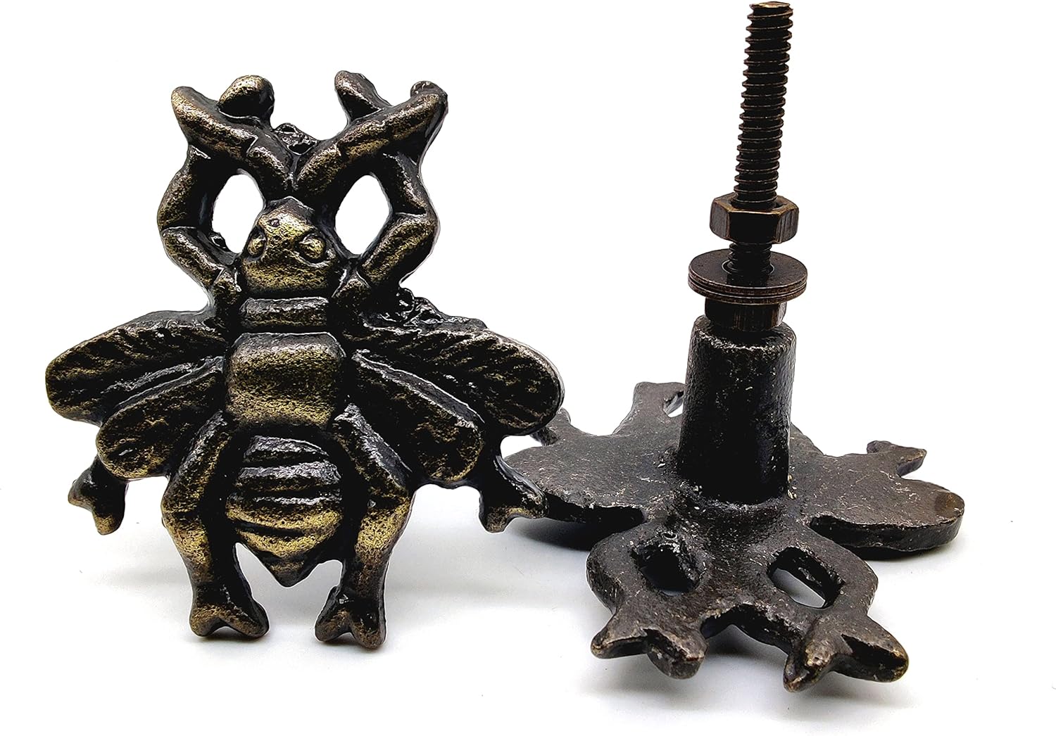 Cast Iron Honey Bee Knobs – Set of 2 Metal Drawer Pulls for Cabinets, Dressers & Beach Decor - Image 5