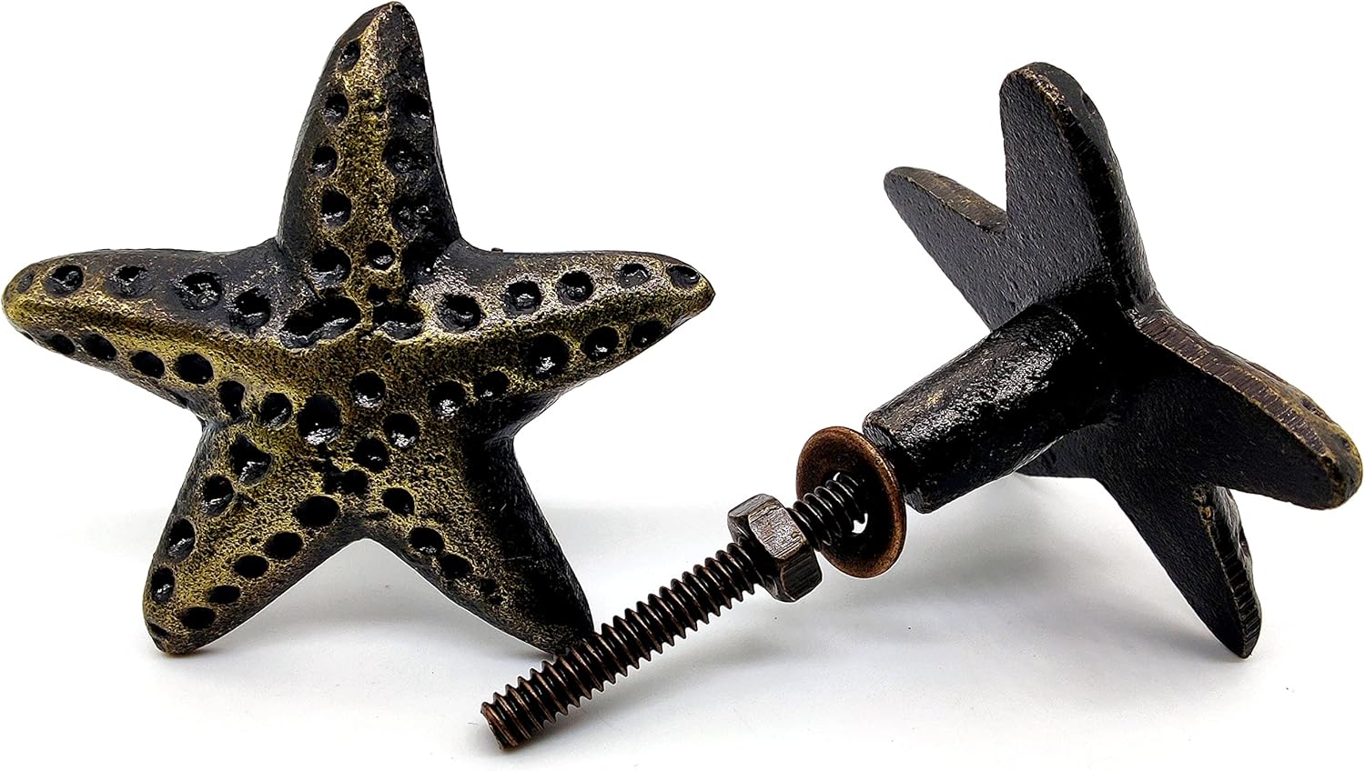 Star Fish Cast Iron Door Knobs – Set of 2 Handmade Drawer Pulls for Cabinets, Wardrobes & Kitchen Cupboards - Image 5