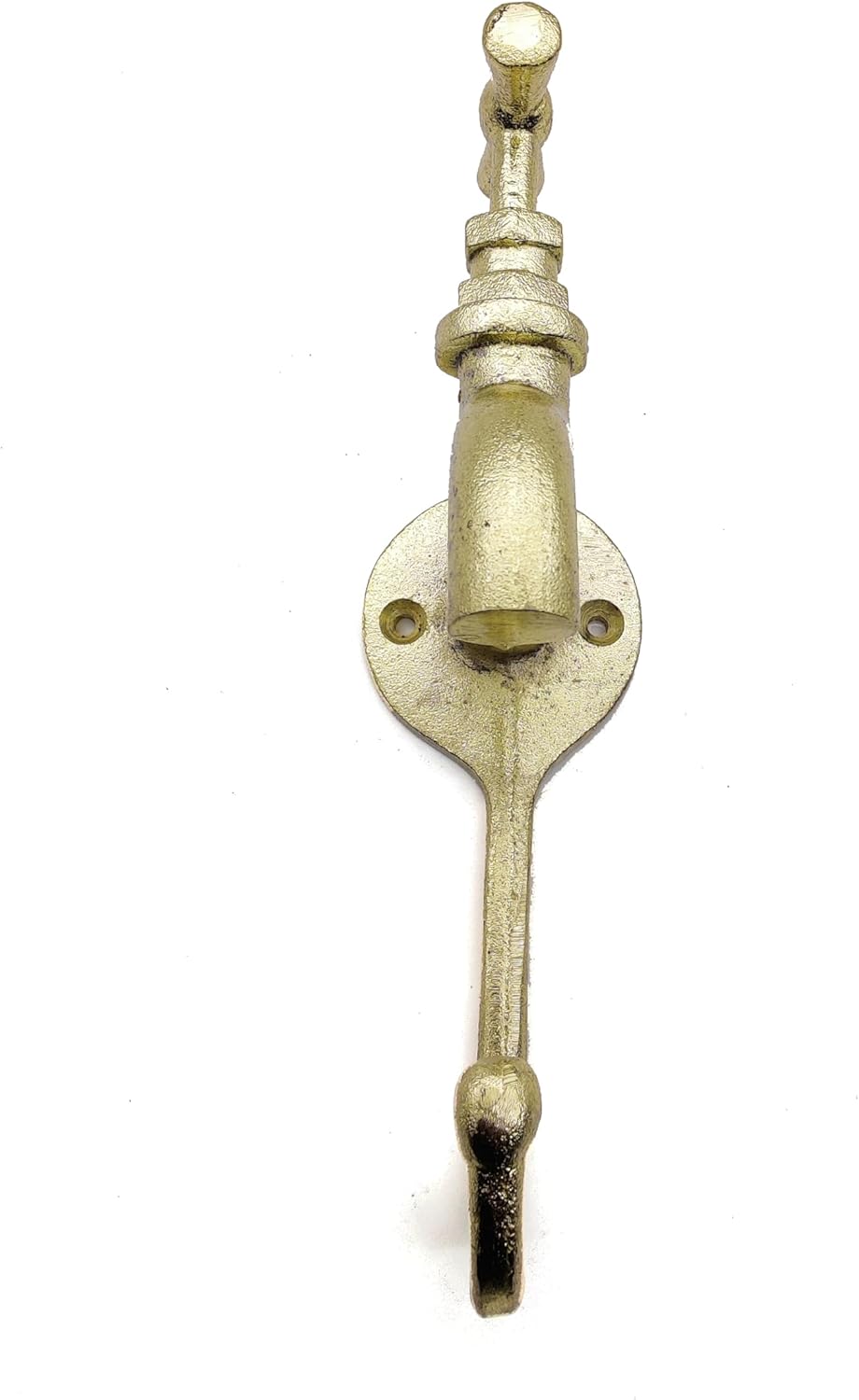 Heavy Duty Brass Tap Coat Hook - Vintage Wall Mounted Single Hook for Coats, Clothes, and Towels - Polish Finish. - Image 3