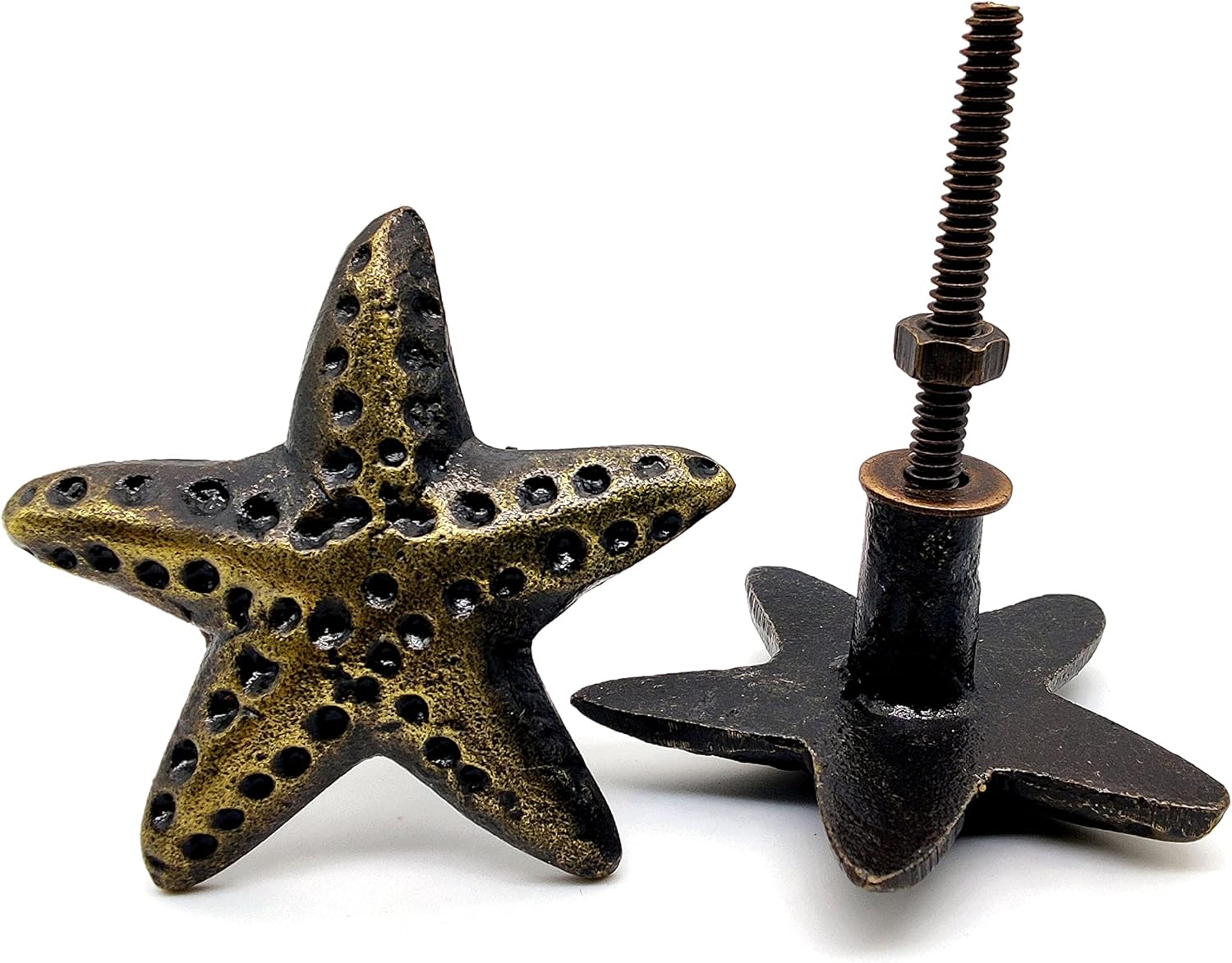 Star Fish Cast Iron Door Knobs – Set of 2 Handmade Drawer Pulls for Cabinets, Wardrobes & Kitchen Cupboards - Image 4