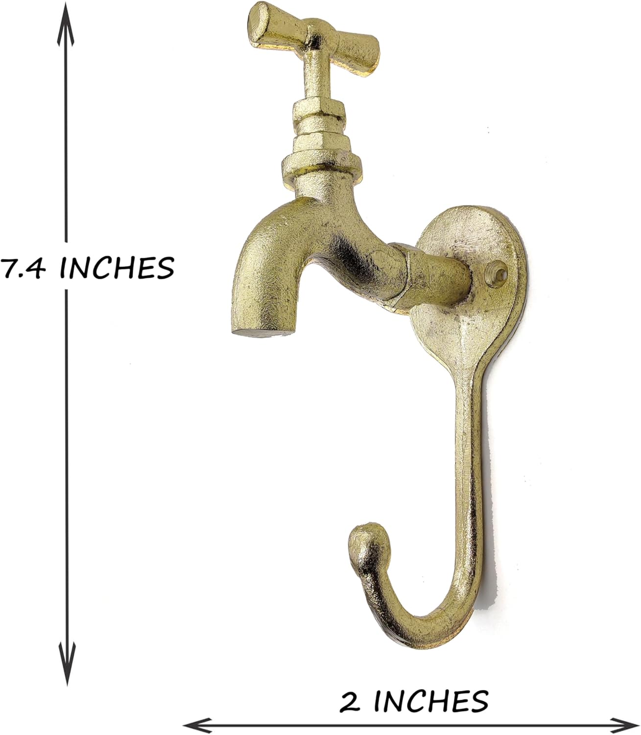 Heavy Duty Brass Tap Coat Hook - Vintage Wall Mounted Single Hook for Coats, Clothes, and Towels - Polish Finish. - Image 5
