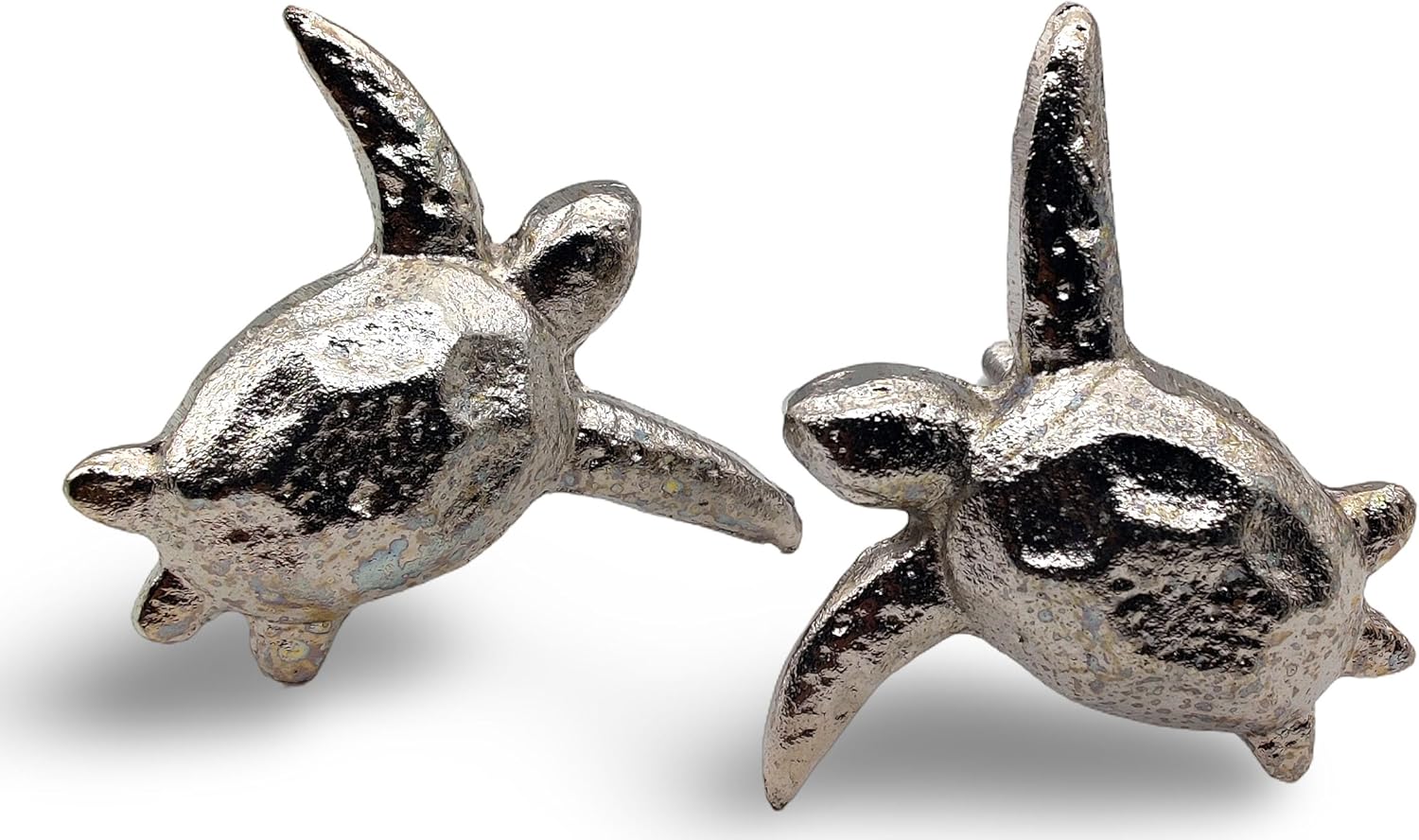 Cast Iron Turtle Knob – Set of 2 Nautical Cabinet Drawer Pulls, Coastal Beach Decor Handles - Image 4
