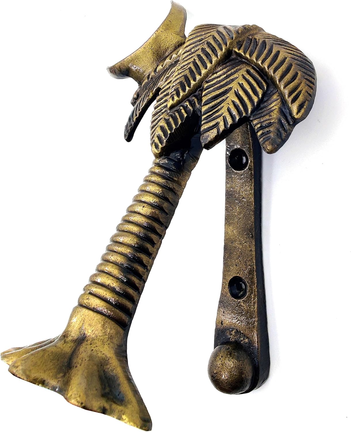 Antique Palm Tree Door Knocker – Handcrafted Bronze Finish Cast Iron Decorative Hardware for Doors - Image 4