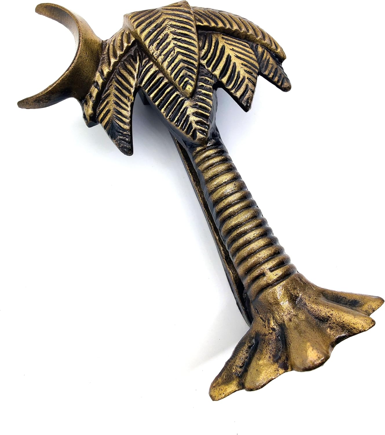 Antique Palm Tree Door Knocker – Handcrafted Bronze Finish Cast Iron Decorative Hardware for Doors - Image 5