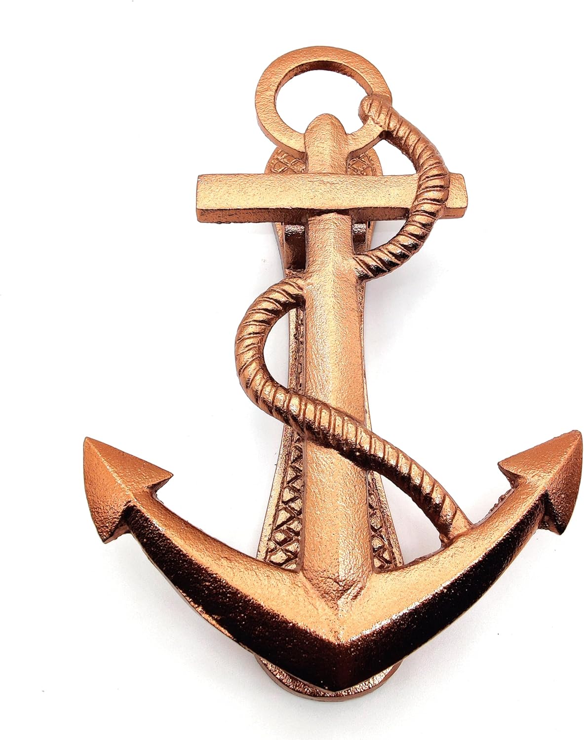 Copper Finish Anchor Front Door Knocker – Heavy Duty Metal Knockers for Garden, Wooden House & Farmhouse Décor - Image 2