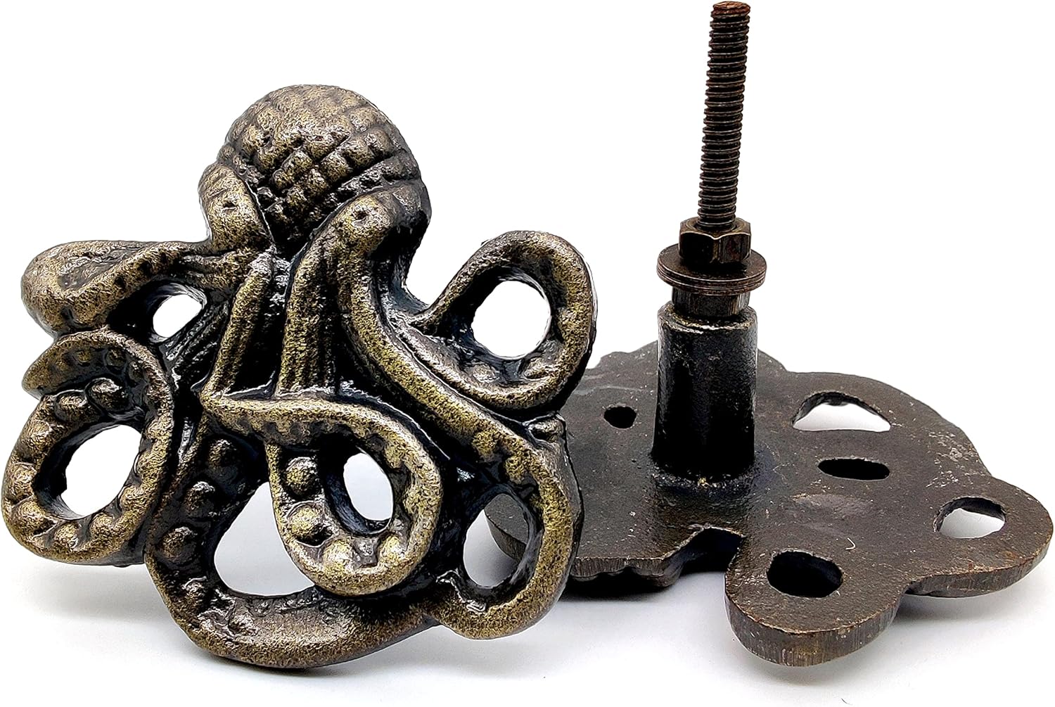 Cast Iron Octopus Knobs – Set of 2 Nautical Cabinet & Drawer Pulls for Coastal Beach Décor - Image 4