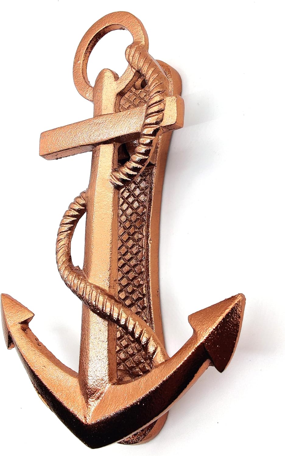 Copper Finish Anchor Front Door Knocker – Heavy Duty Metal Knockers for Garden, Wooden House & Farmhouse Décor - Image 4
