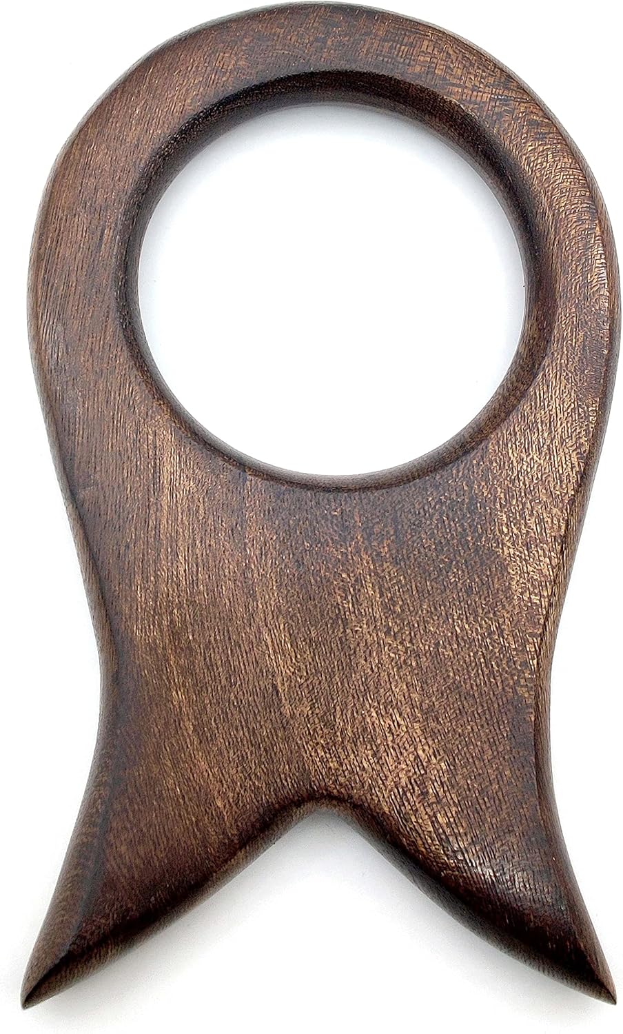 Handcrafted Solid Wood Drinking Horn Stand – Medieval Viking Mead Ale Holder, Groomsmen Gift, Natural Wood 6x3.5"