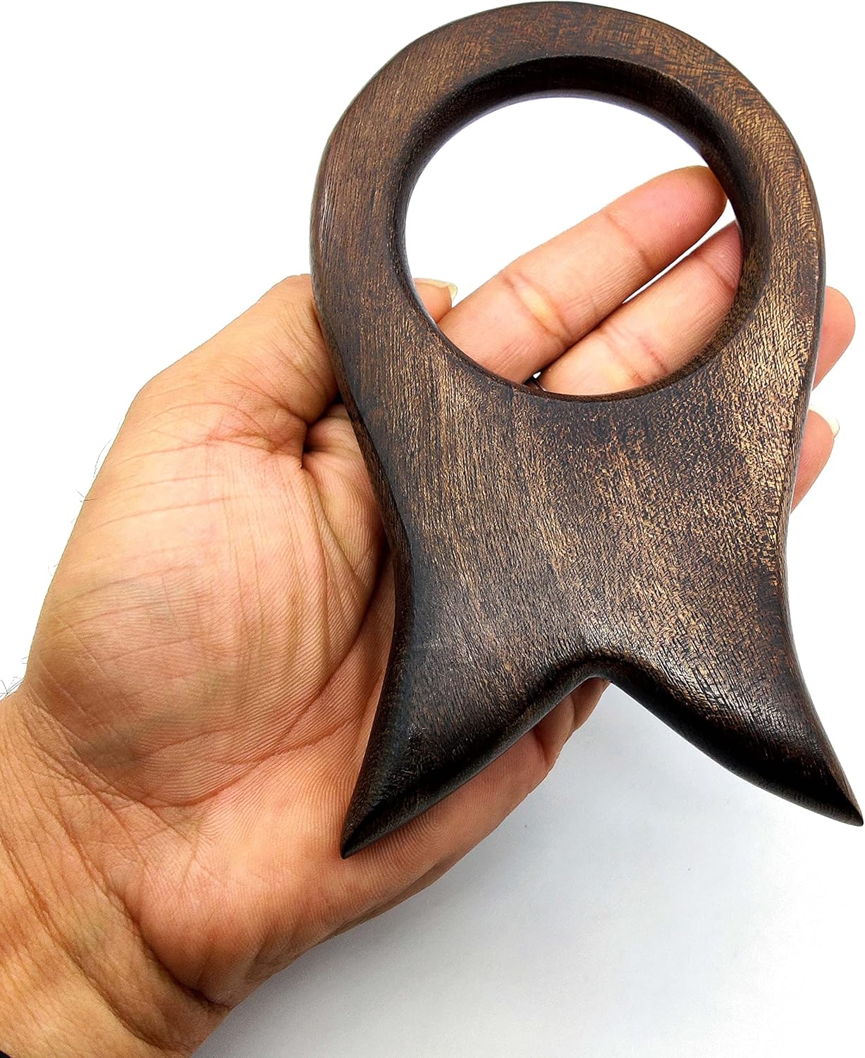 Handcrafted Solid Wood Drinking Horn Stand – Medieval Viking Mead Ale Holder, Groomsmen Gift, Natural Wood 6x3.5" - Image 2