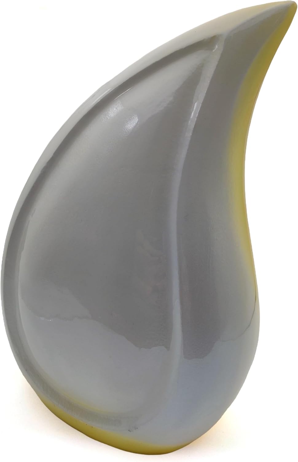 Teardrop Cremation Urn with Hand-Painted 3D Yellow Roses – 10-Inch Urn for Human Ashes with Velvet Bag - Image 2