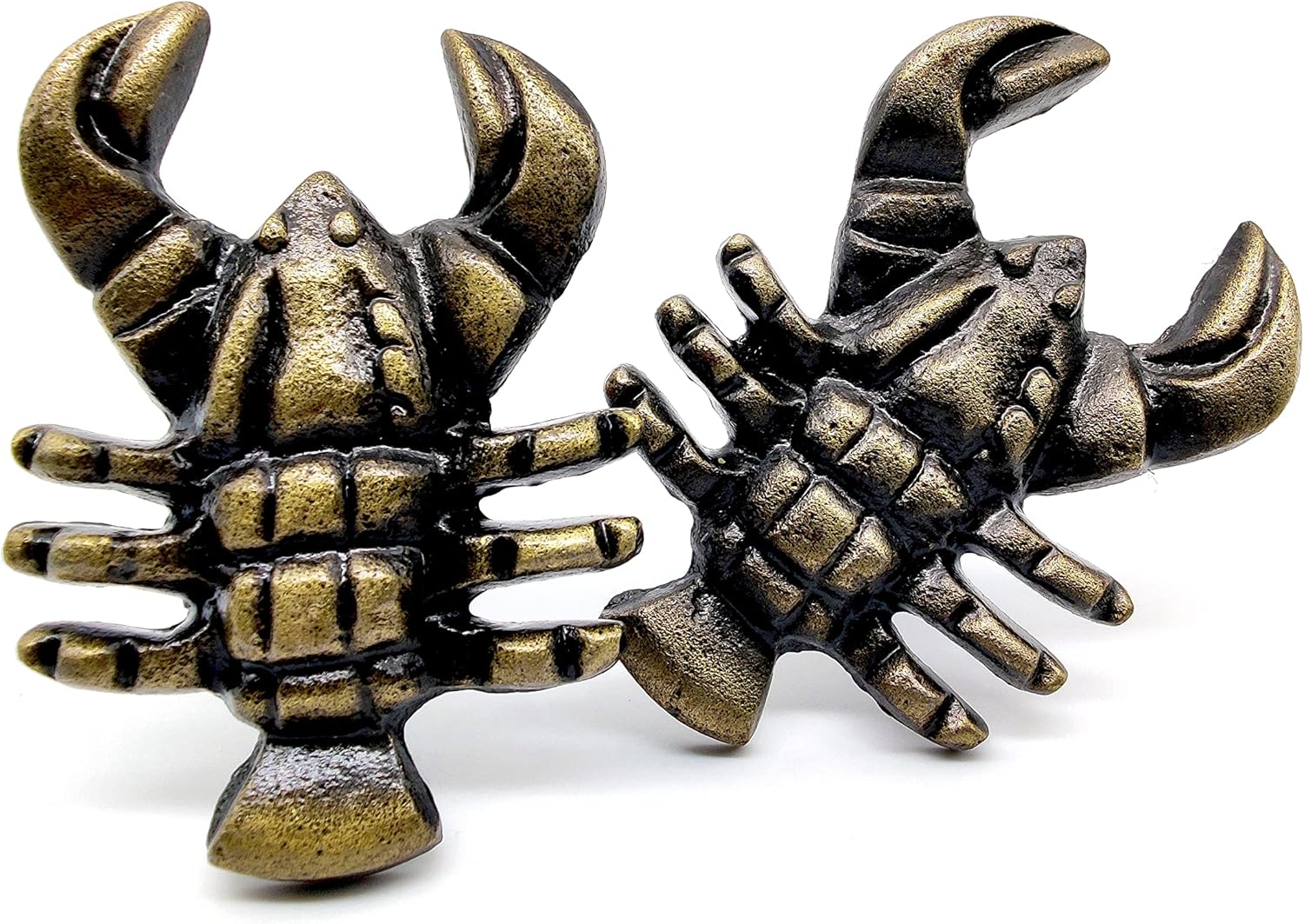 Handcrafted Cast Iron Lobster Knobs – Set of 2 Distressed Finish Drawer Pulls for Cabinets & Dressers - Image 3