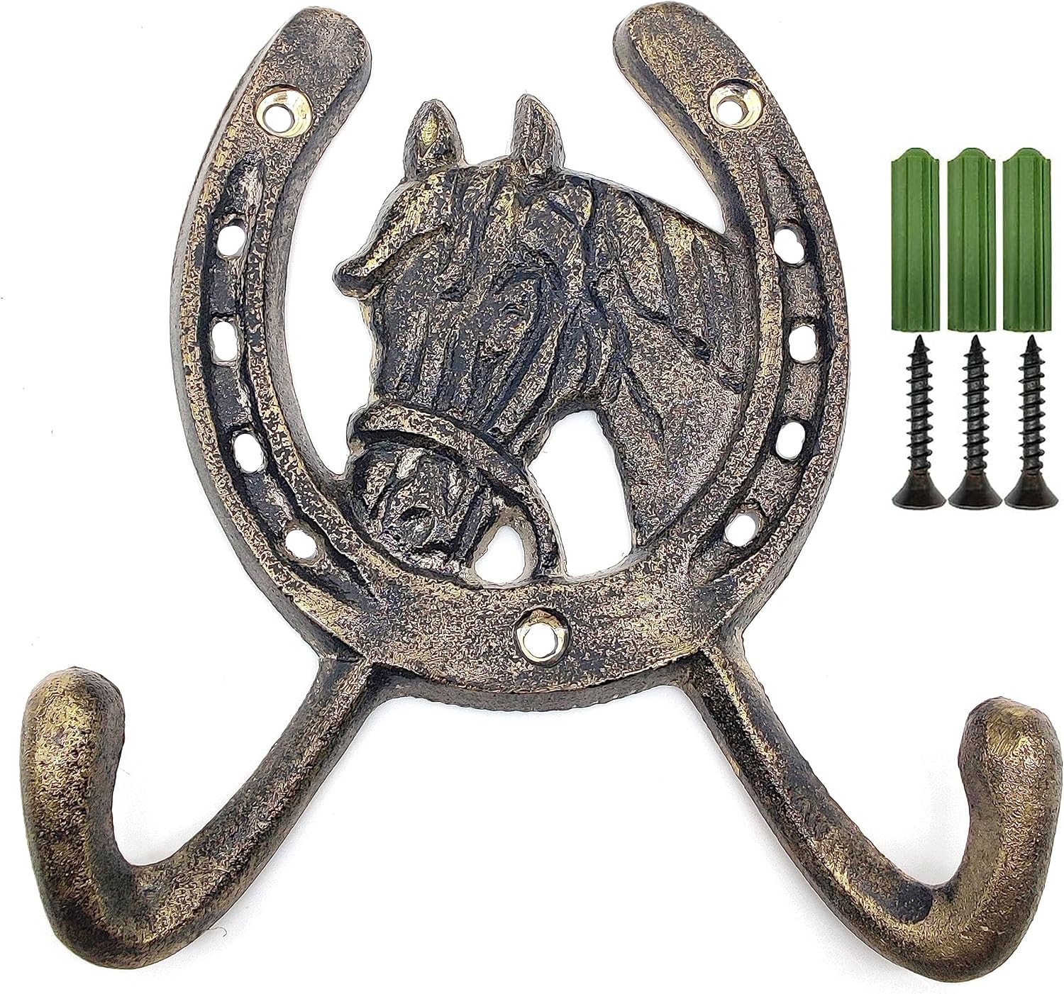 Handcrafted Horse Head Hook - Rustic Brass Wall Mounted Coat & Towel Rack, Antique Finish - Image 4