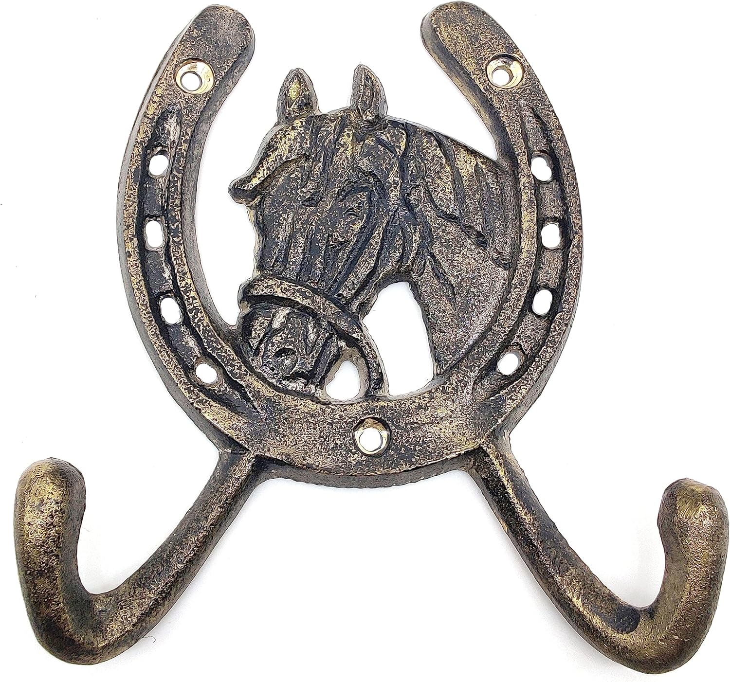 Handcrafted Horse Head Hook - Rustic Brass Wall Mounted Coat & Towel Rack, Antique Finish