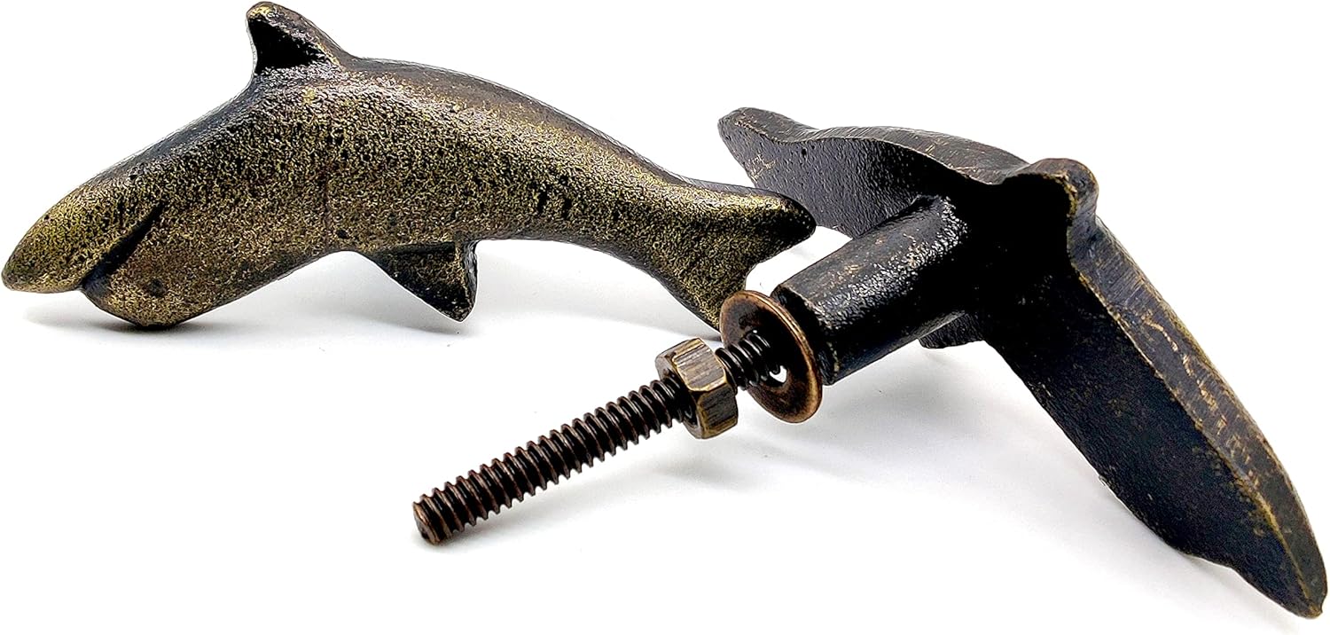 Fish Style Cast Iron Door Knobs – Set of 2 Handmade Drawer Pulls for Cabinets & Wardrobes - Image 4