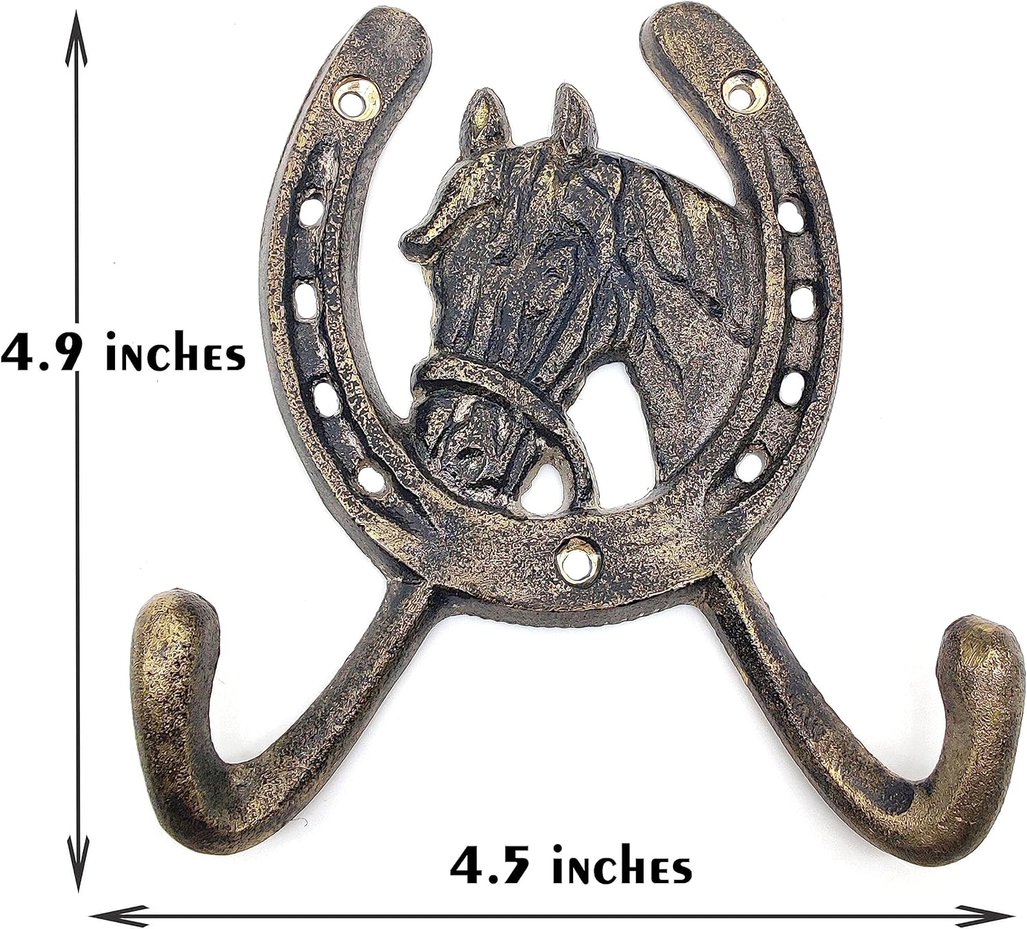 Handcrafted Horse Head Hook - Rustic Brass Wall Mounted Coat & Towel Rack, Antique Finish - Image 5