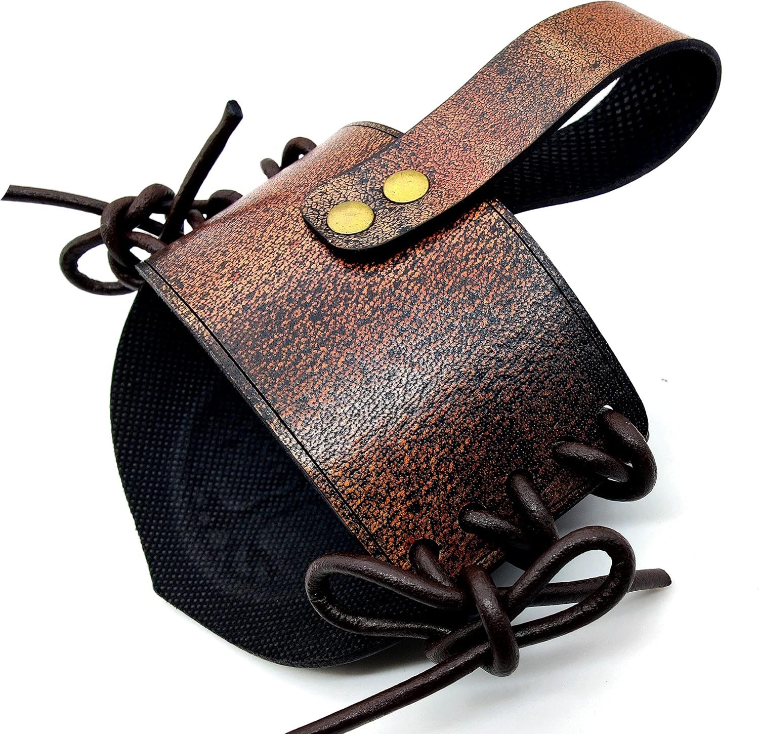 Medieval Viking Leather Belt Attachment – Handcrafted Genuine Leather Hanger for 12'' to 16'' Viking Drinking Horn - Image 2