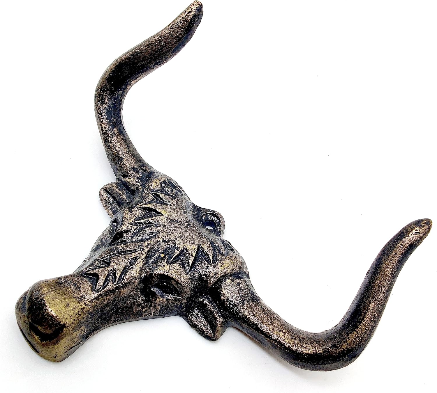 Longhorn Steer Wall Hook - Heavy Duty Vintage Metal Bull Head for Coats, Keys, and Towels, Antique Finish. - Image 2