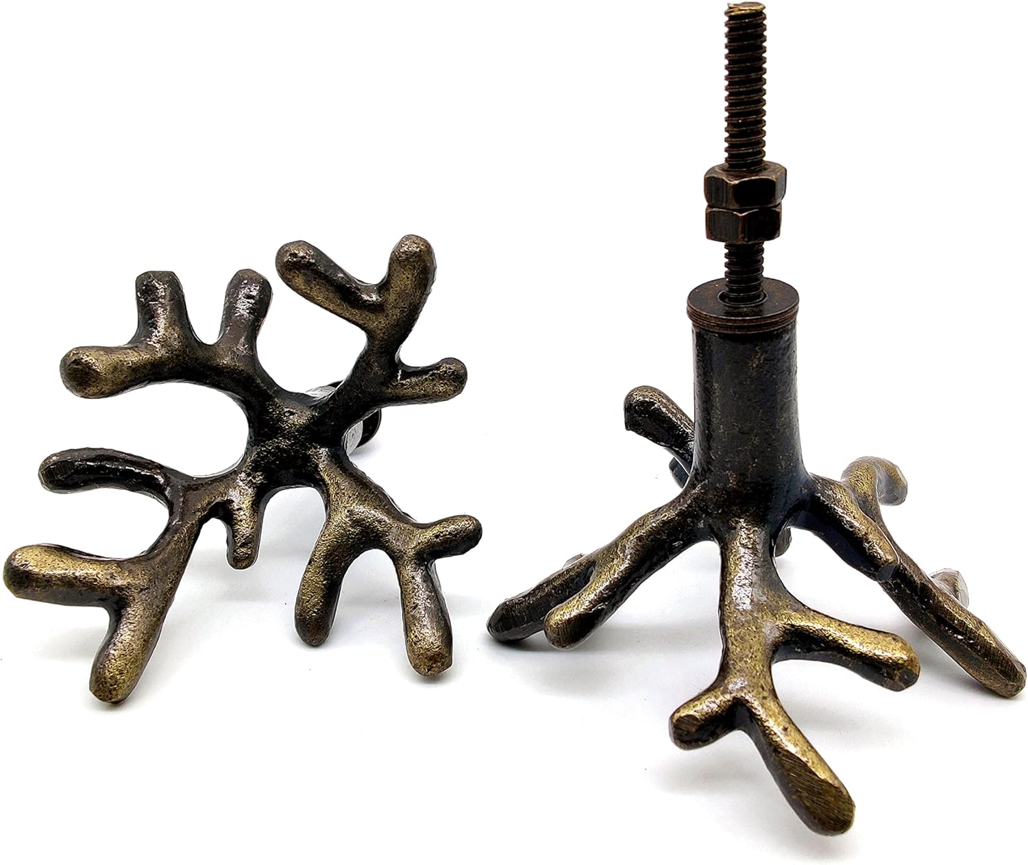 Coral Knobs – Pack of 2 Antique Iron Kitchen Cabinet Pulls & Bathroom Handles - Image 3