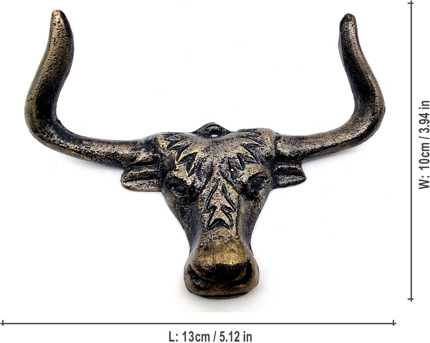 Longhorn Steer Wall Hook - Heavy Duty Vintage Metal Bull Head for Coats, Keys, and Towels, Antique Finish. - Image 5
