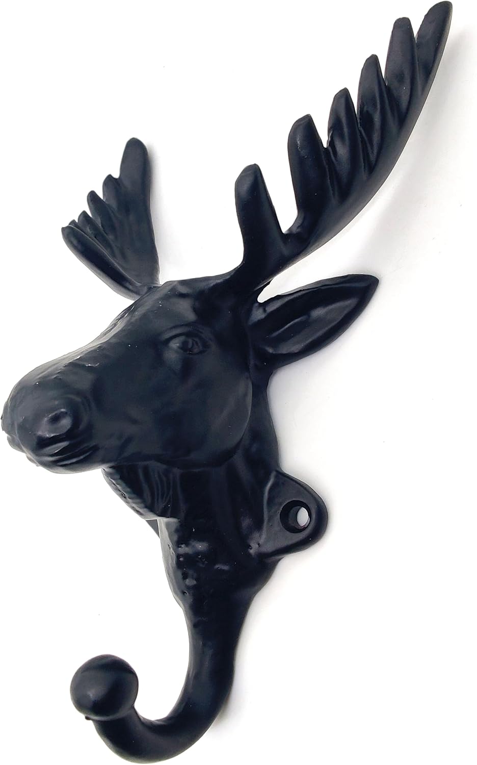 Deer Wall Mount Coat Hook - Heavy Duty Cast Iron Vintage Animal Collection for Keys, Coats, and Clothes