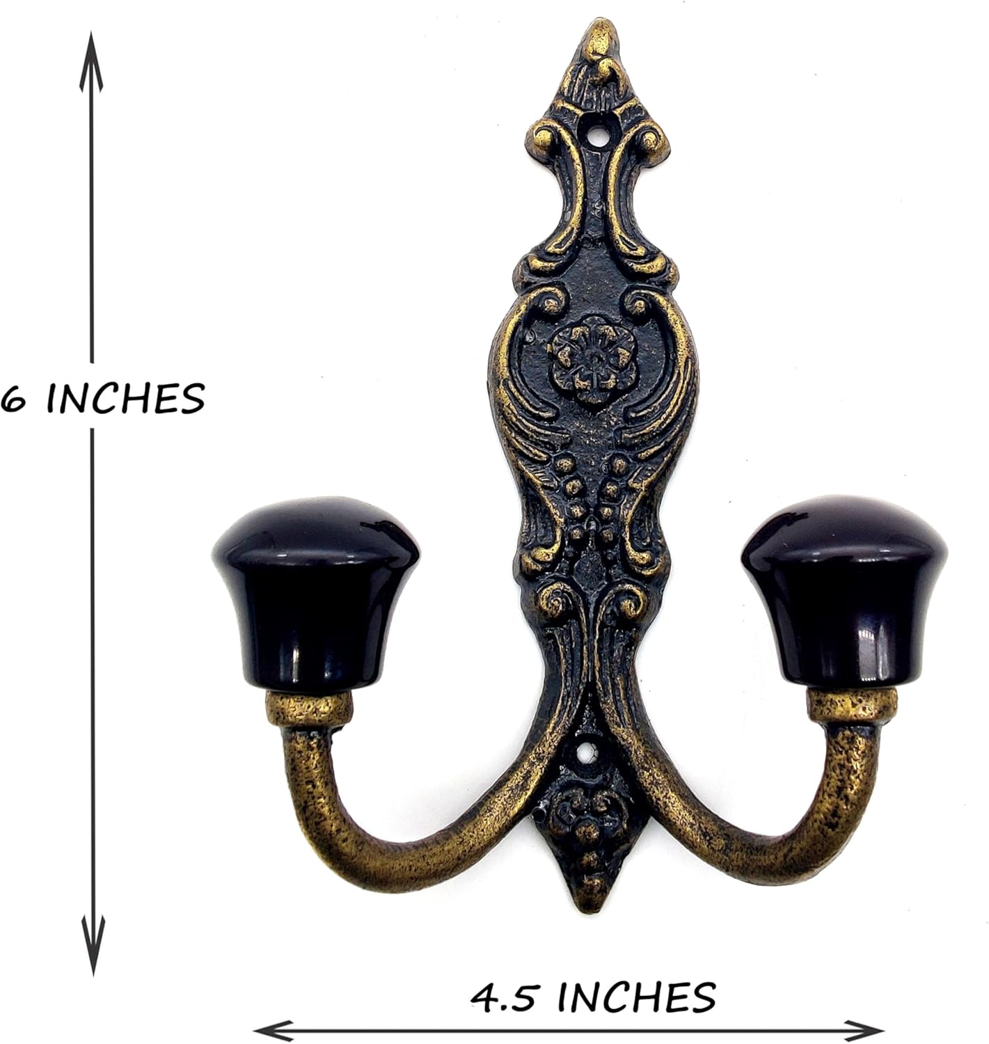 Classic Wall Mounted Dual Hook - Large Antique Finish Coat & Towel Hanger for Bathroom and Entryway - Image 5
