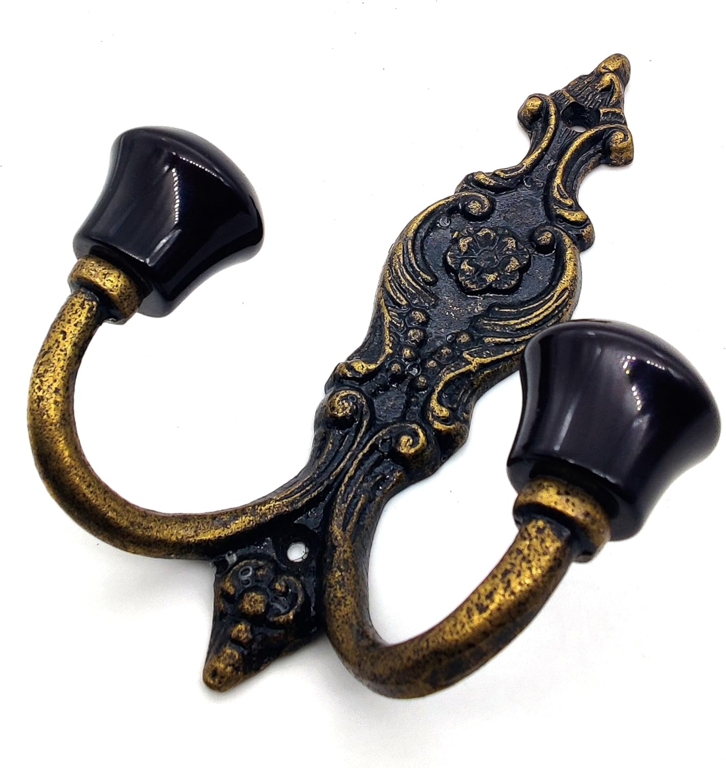 Classic Wall Mounted Dual Hook - Large Antique Finish Coat & Towel Hanger for Bathroom and Entryway - Image 2