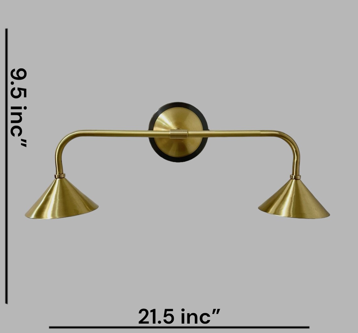 Handmade Raw Brass Picture Light Sconce: Mid Century Modern Light - Image 6