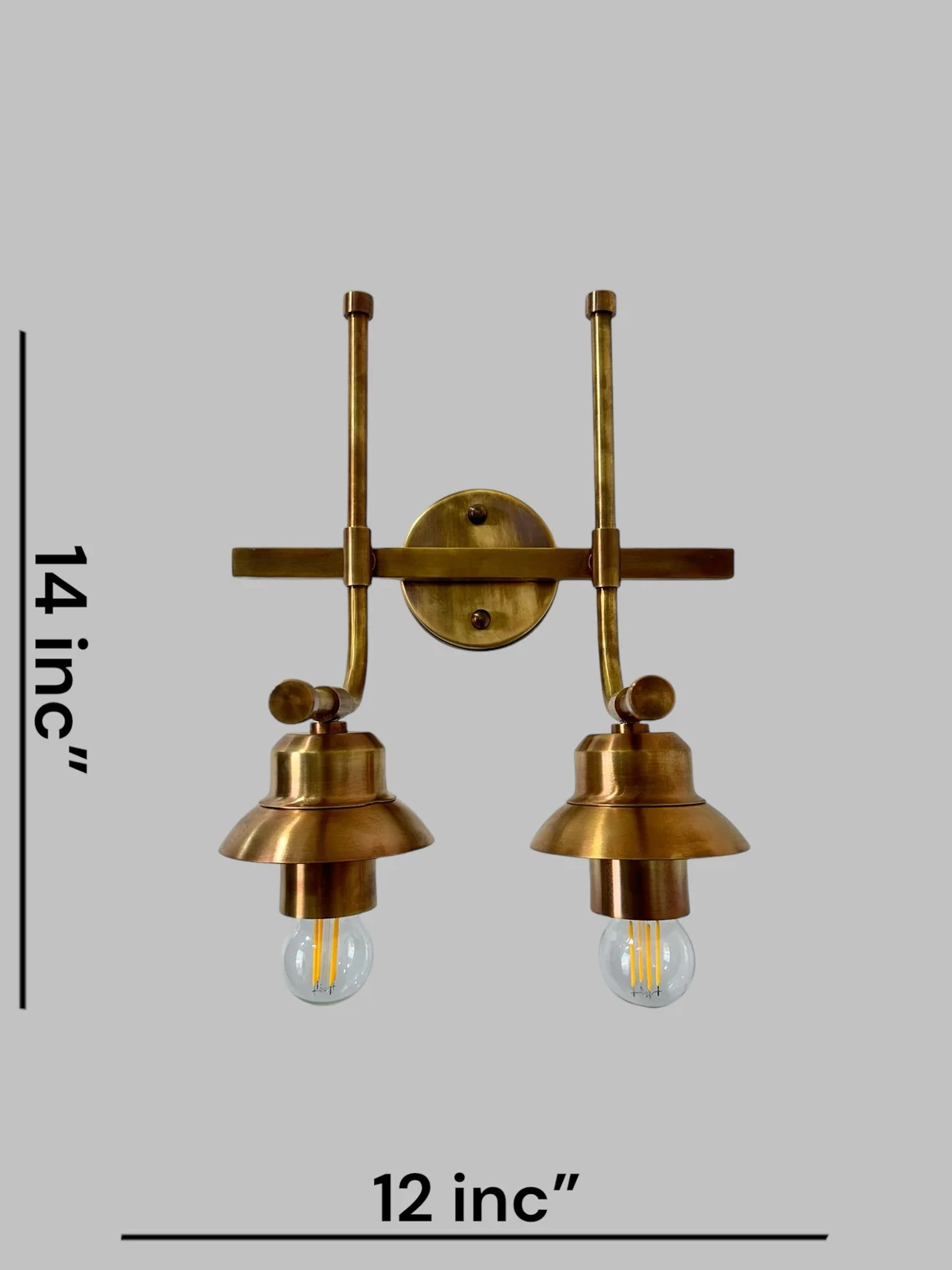 Dual Light Handmade Mid Century Vintage Look Pure Raw Brass Sputnik Rare Picture Light. - Image 6